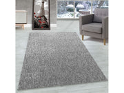 Teppich Kurzflor 4mm Florhöhe meliert glänzend Wohnzimmer Heimbüro Hellgrau