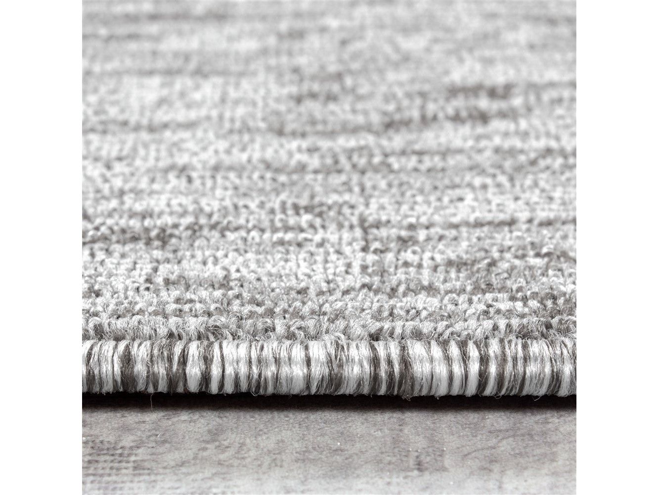 Teppich Kurzflor 4mm Florhöhe meliert glänzend Wohnzimmer Heimbüro Hellgrau