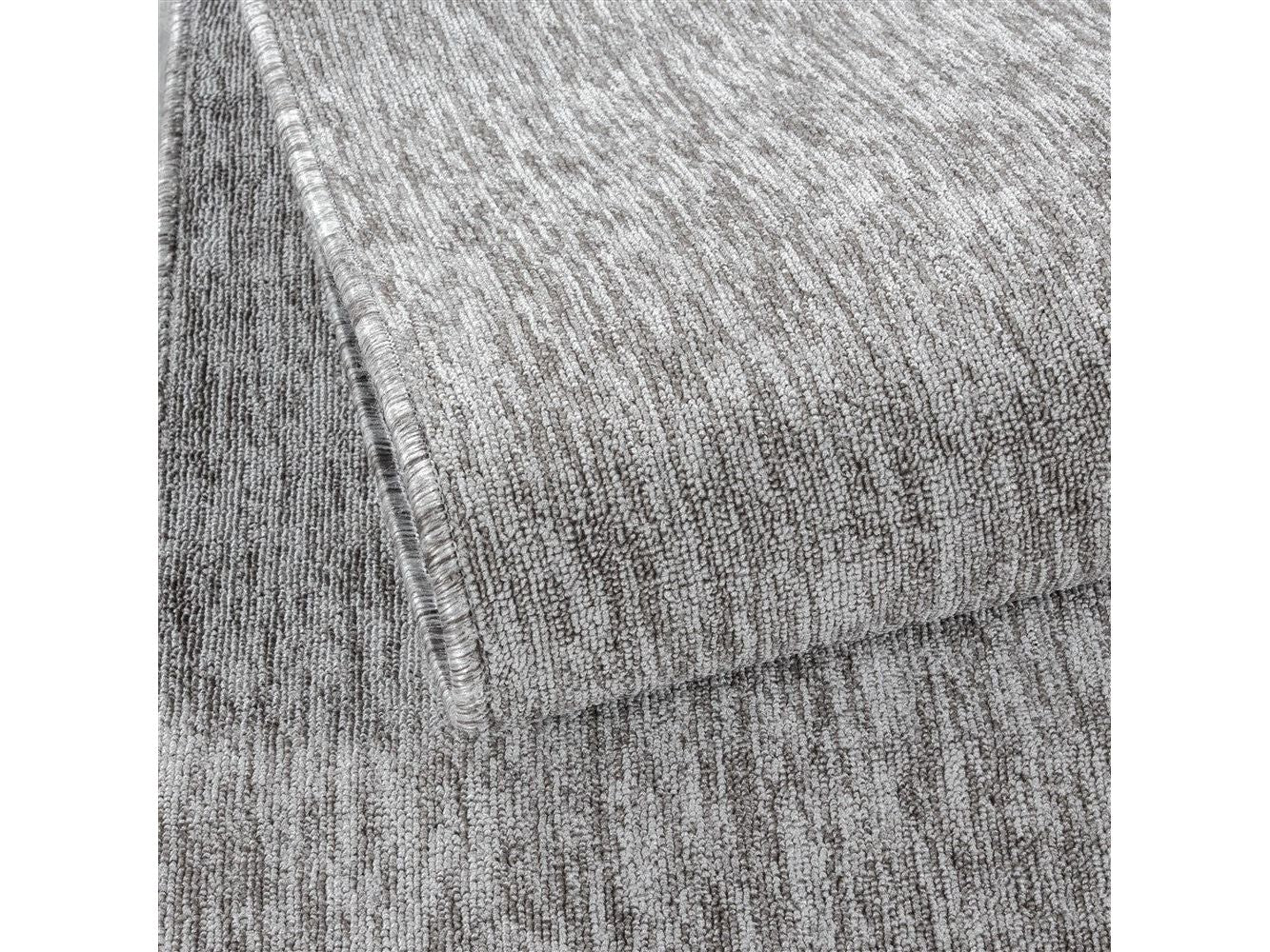 Teppich Kurzflor 4mm Florhöhe meliert glänzend Wohnzimmer Heimbüro Hellgrau