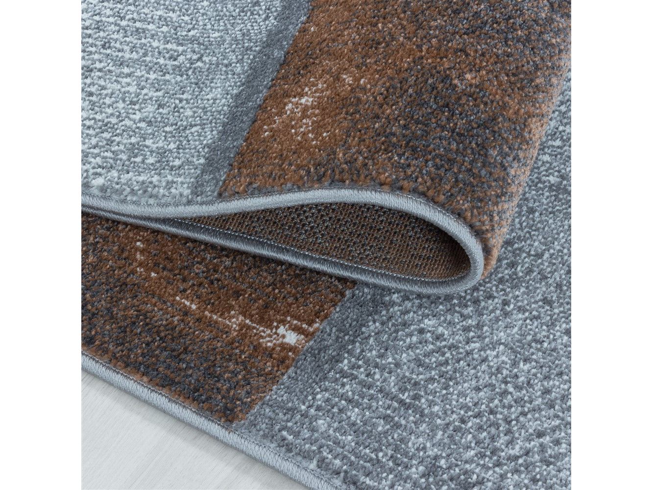 Wohnzimmerteppich Kurzflor Teppich Farbe Terra Quadrat Muster Marmoriert Weich