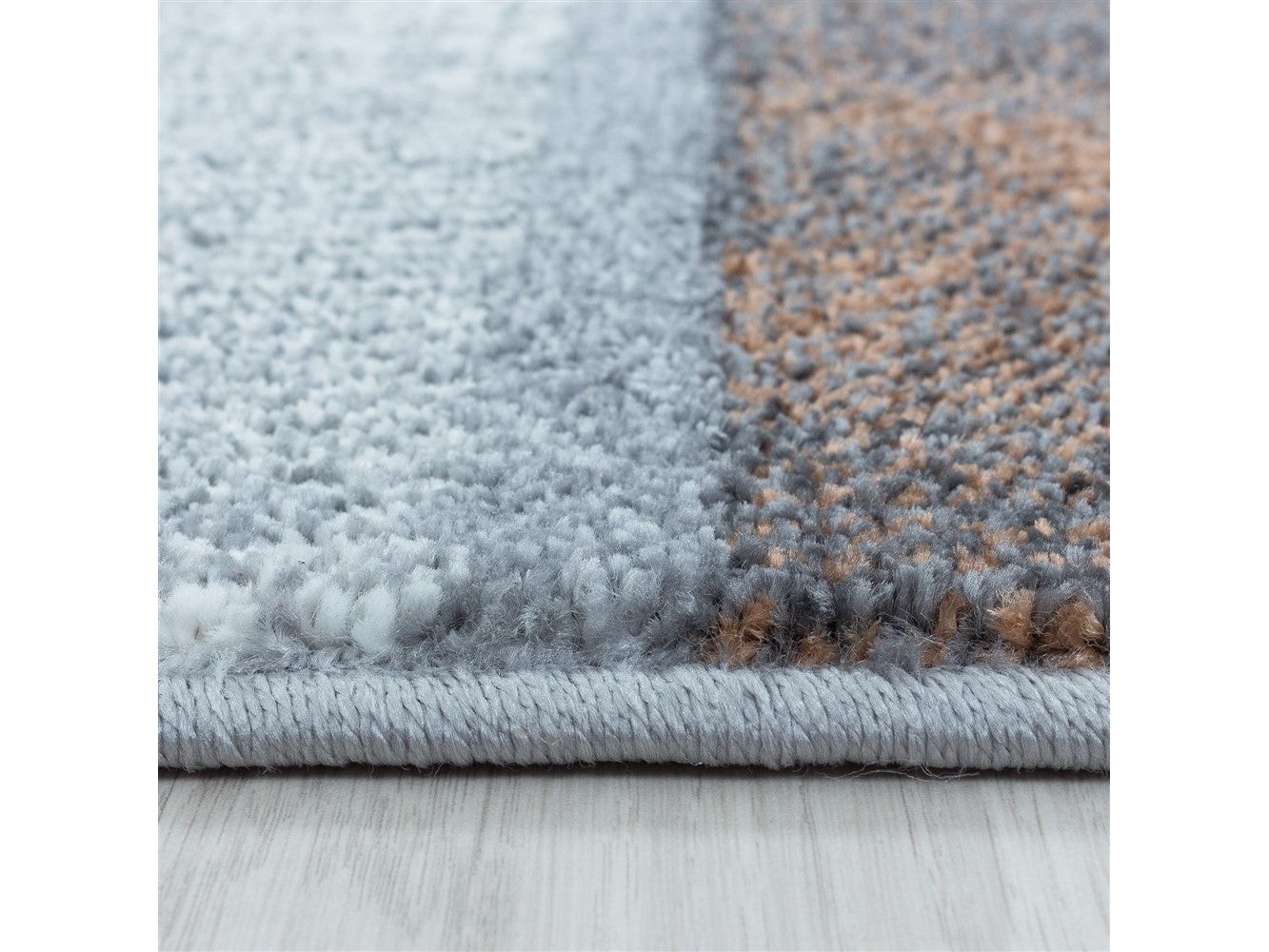 Wohnzimmerteppich Kurzflor Teppich Farbe Terra Quadrat Muster Marmoriert Weich