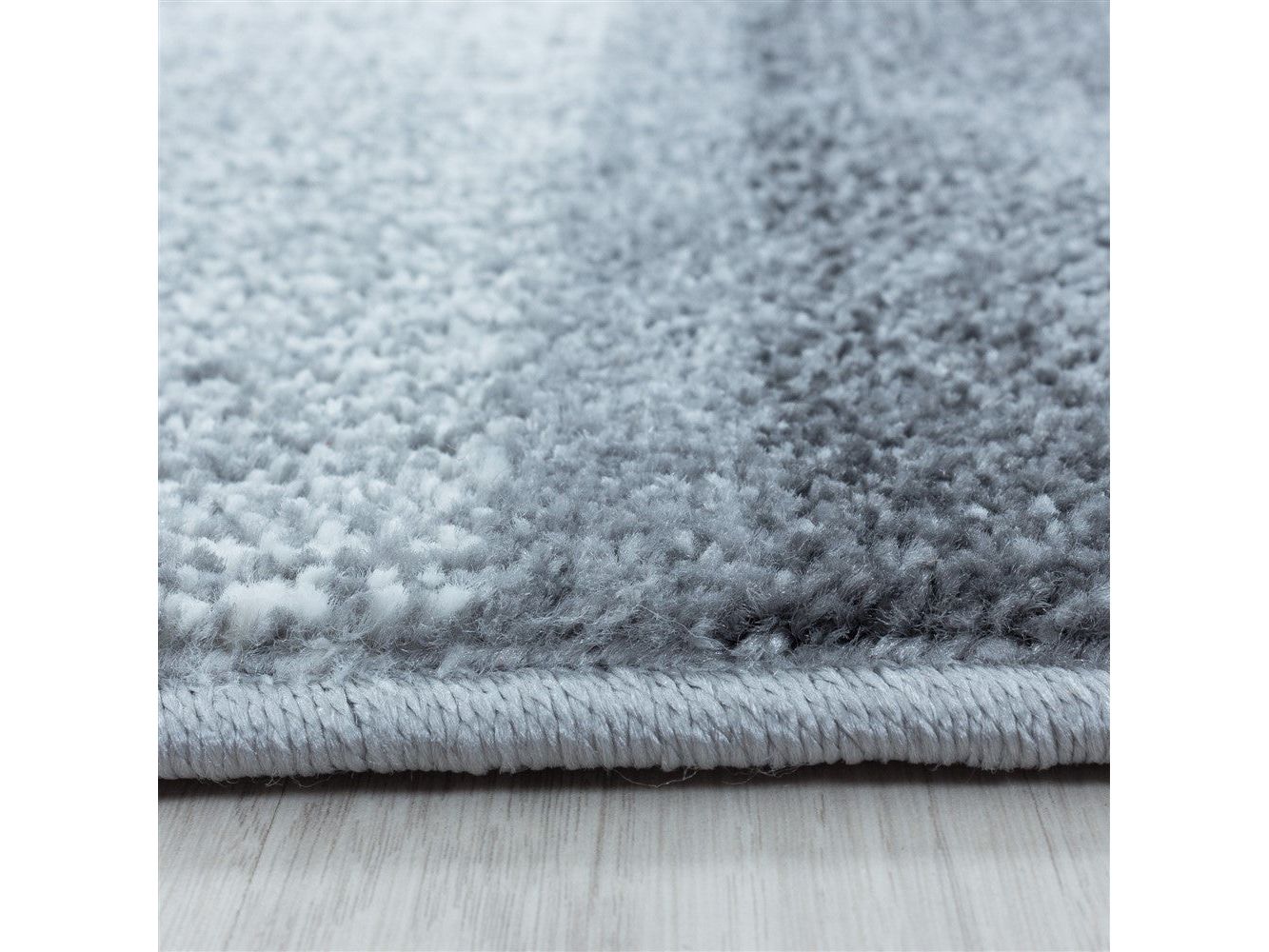 Wohnzimmerteppich Kurzflor Teppich Grau Hellgrau Quadrat Muster Marmoriert Weich