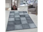 سجادة قصيرة الوبر بنمط مربع حديث من البيكسل، سجادة ناعمة رمادية