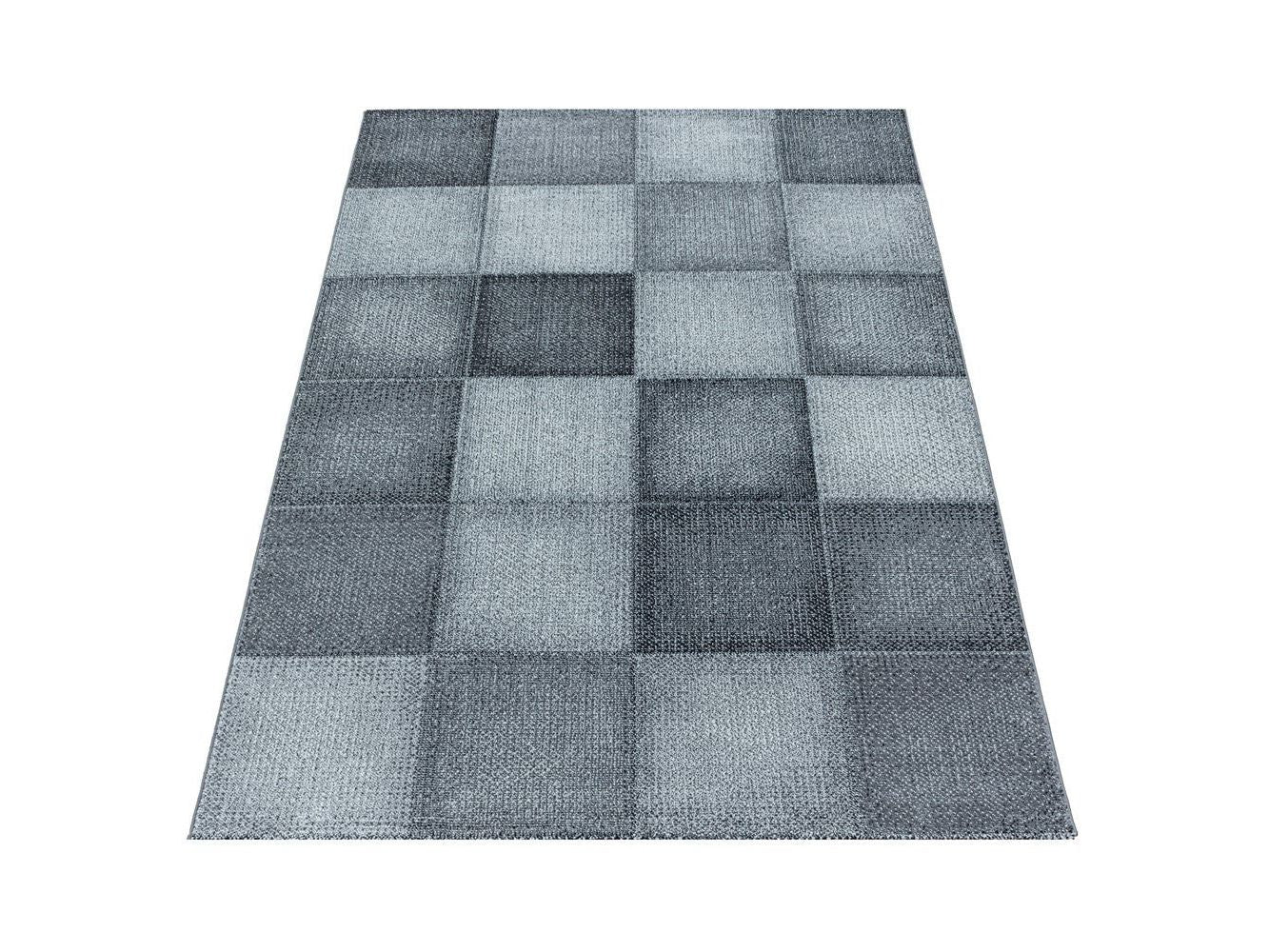 سجادة قصيرة الوبر بنمط مربع حديث من البيكسل، سجادة ناعمة رمادية