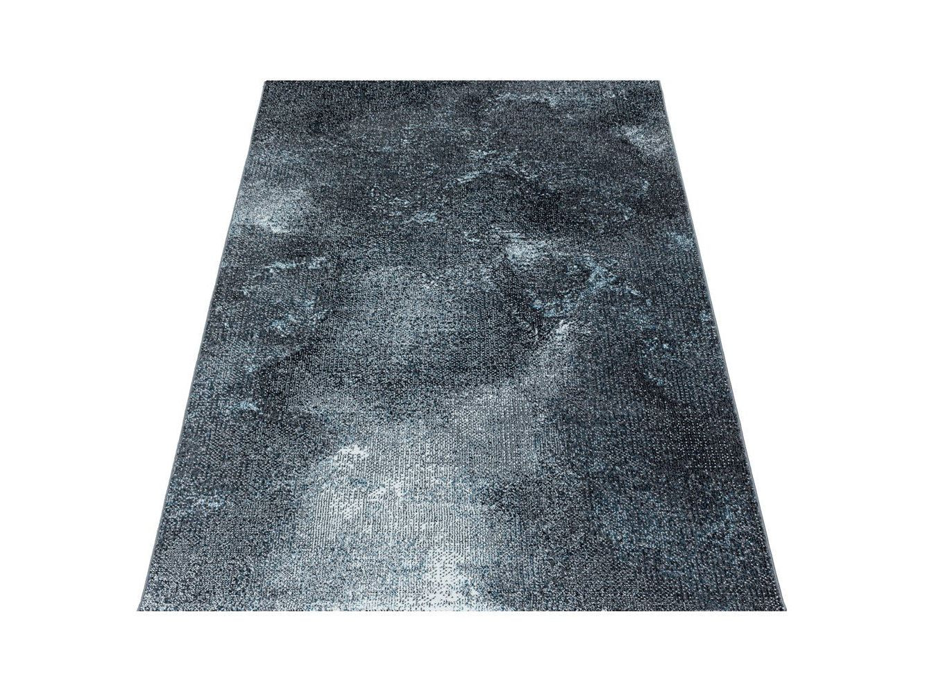 Wohnzimmerteppich Kurzflor Teppich Wolken Muster Marmoriert Weich Blau