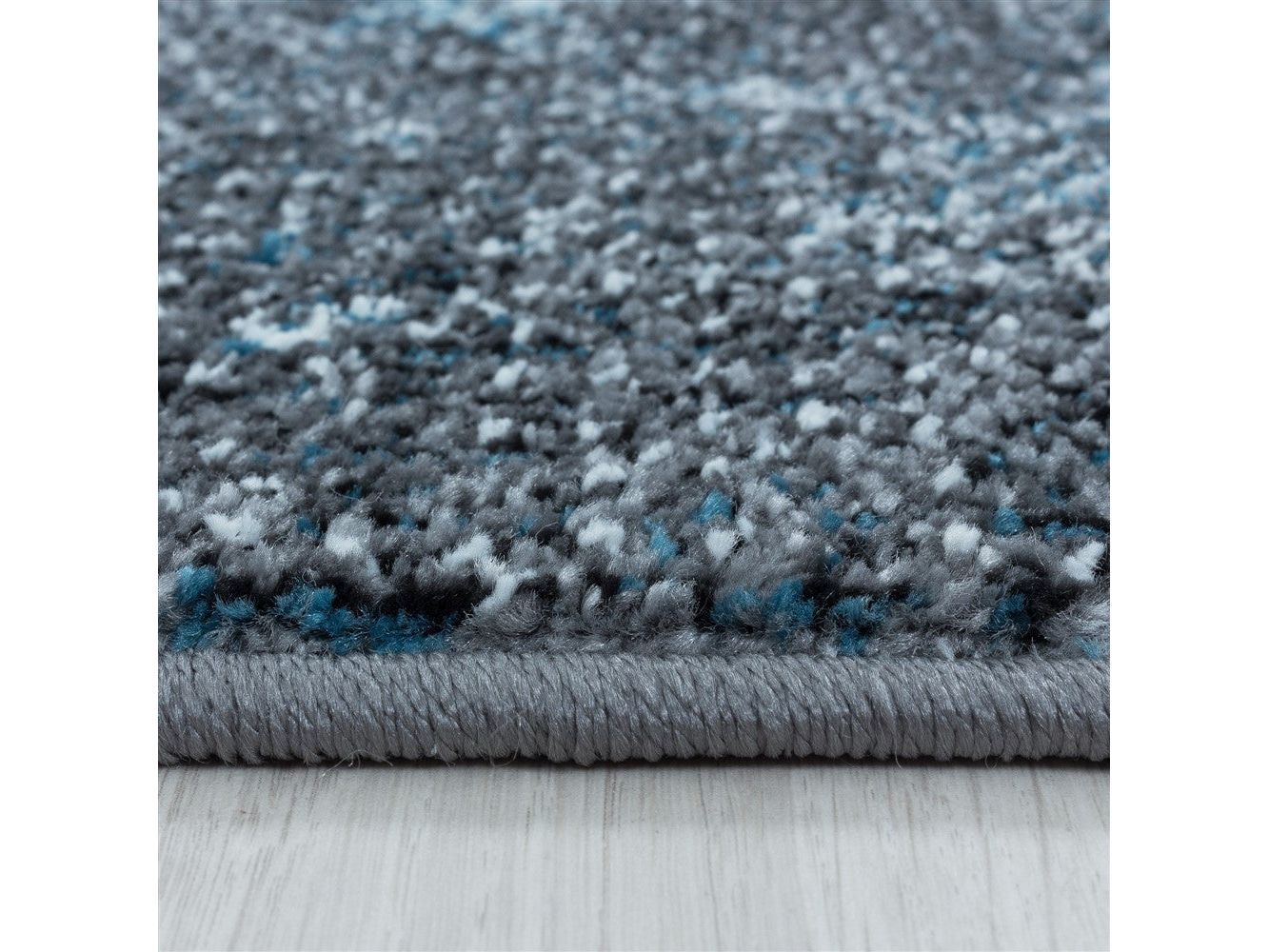 Wohnzimmerteppich Kurzflor Teppich Wolken Muster Marmoriert Weich Blau