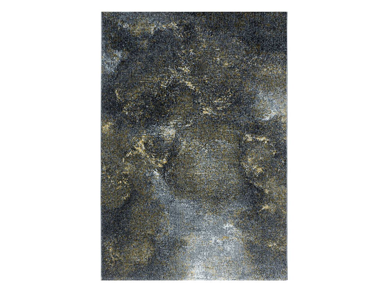 Wohnzimmerteppich Kurzflor Teppich Wolken Muster Marmoriert Weich Gelb