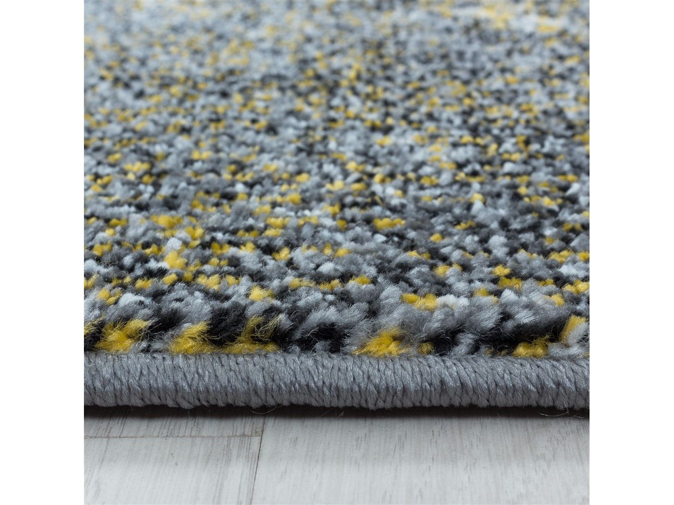 Wohnzimmerteppich Kurzflor Teppich Wolken Muster Marmoriert Weich Gelb