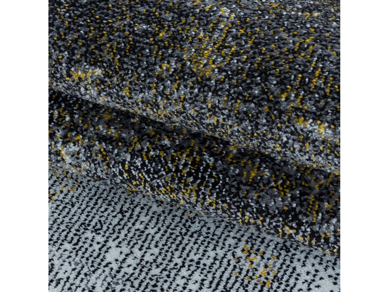 Wohnzimmerteppich Kurzflor Teppich Wolken Muster Marmoriert Weich Gelb