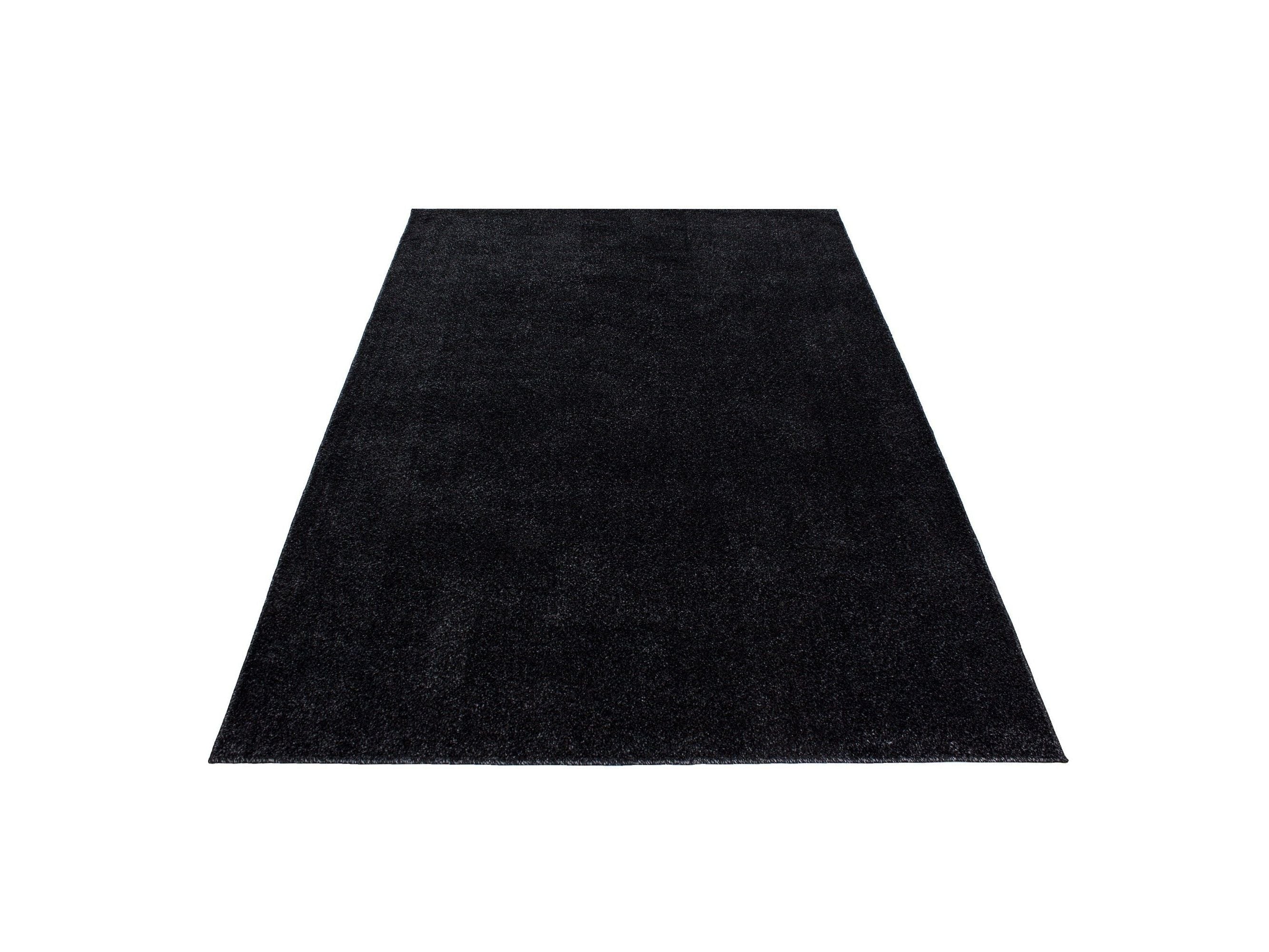 Teppich Kurzflor Modern Wohnzimmer Einfarbig Meliert Uni günstig ANTHRAZIT