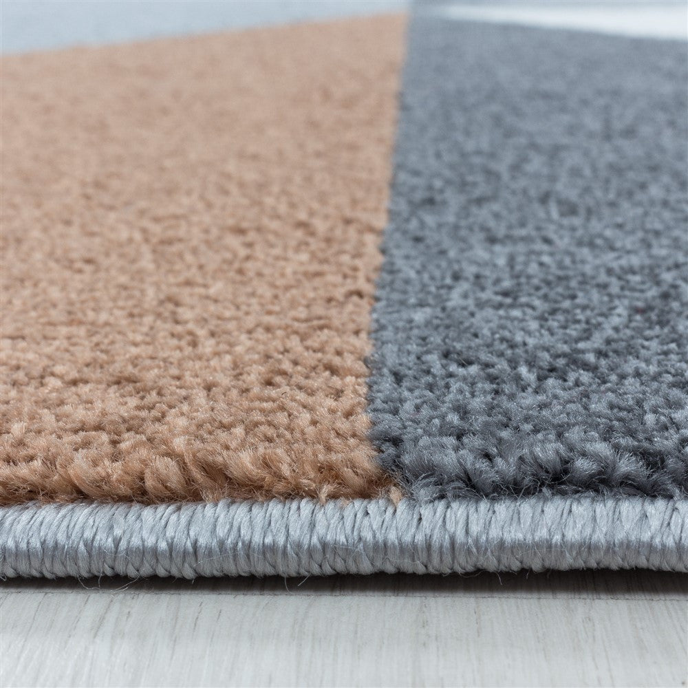 Wohnzimmerteppich Kurzflor Teppich Muster Geometrisch Modern Weich Terra