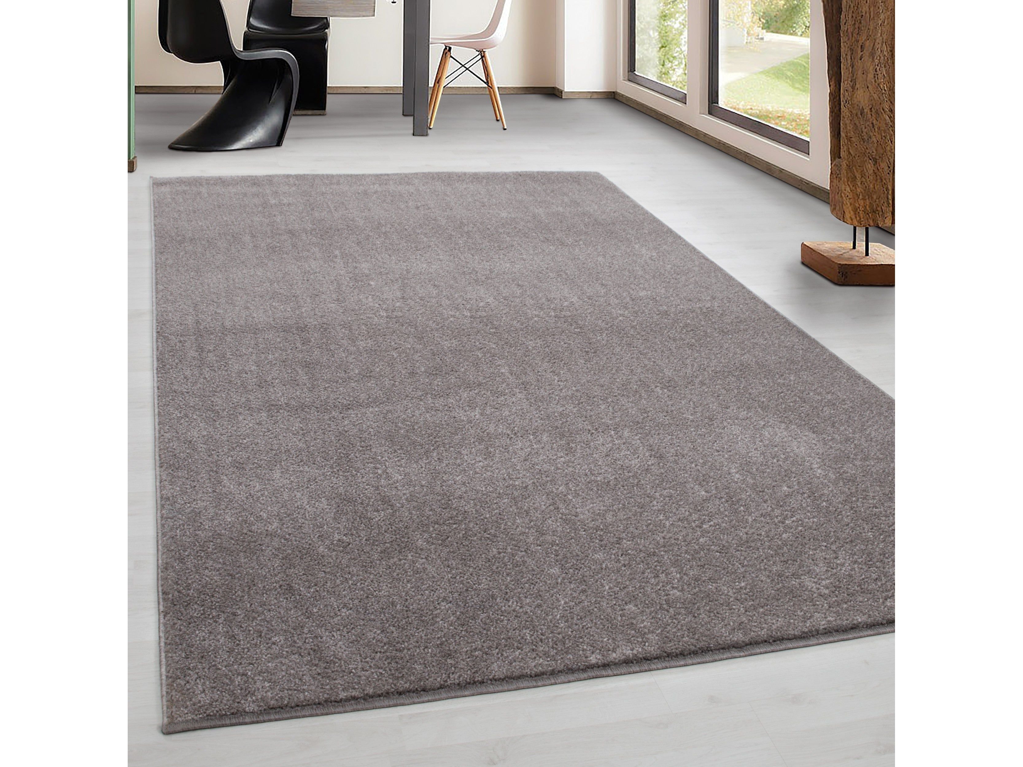 Teppich Kurzflor Modern Wohnzimmer Einfarbig Meliert Uni günstig BEIGE