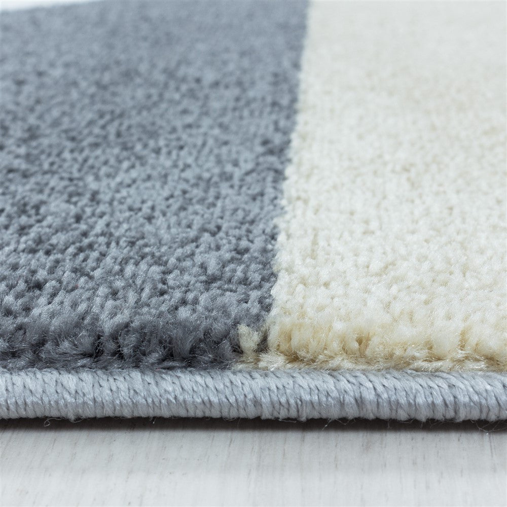 Wohnzimmerteppich Kurzflor Teppich Muster Geometrisch Modern Weich Gelb