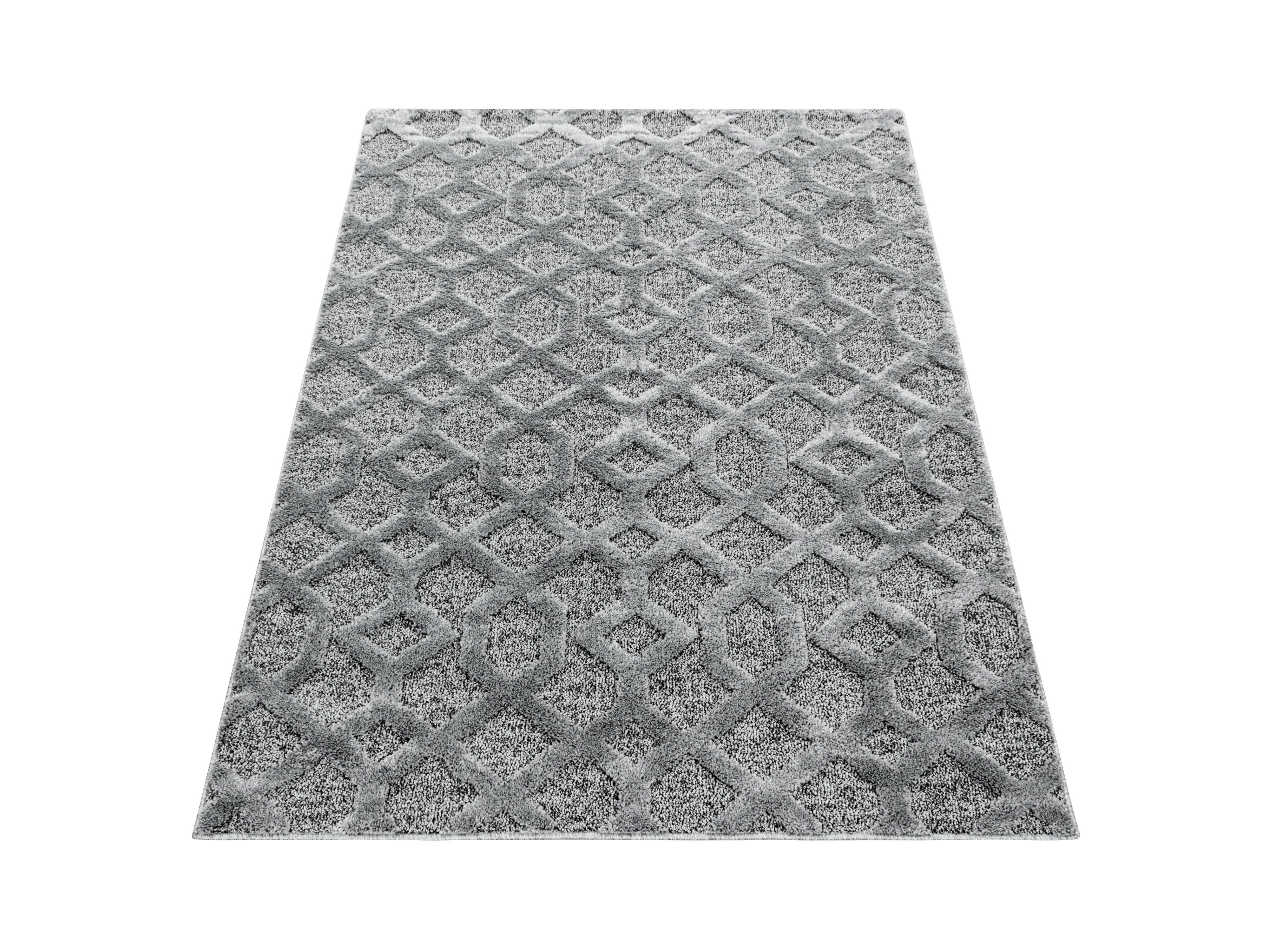 Kurzflor Design Teppich MIA Looped Flor 3-D Gitter Muster Abstrakt