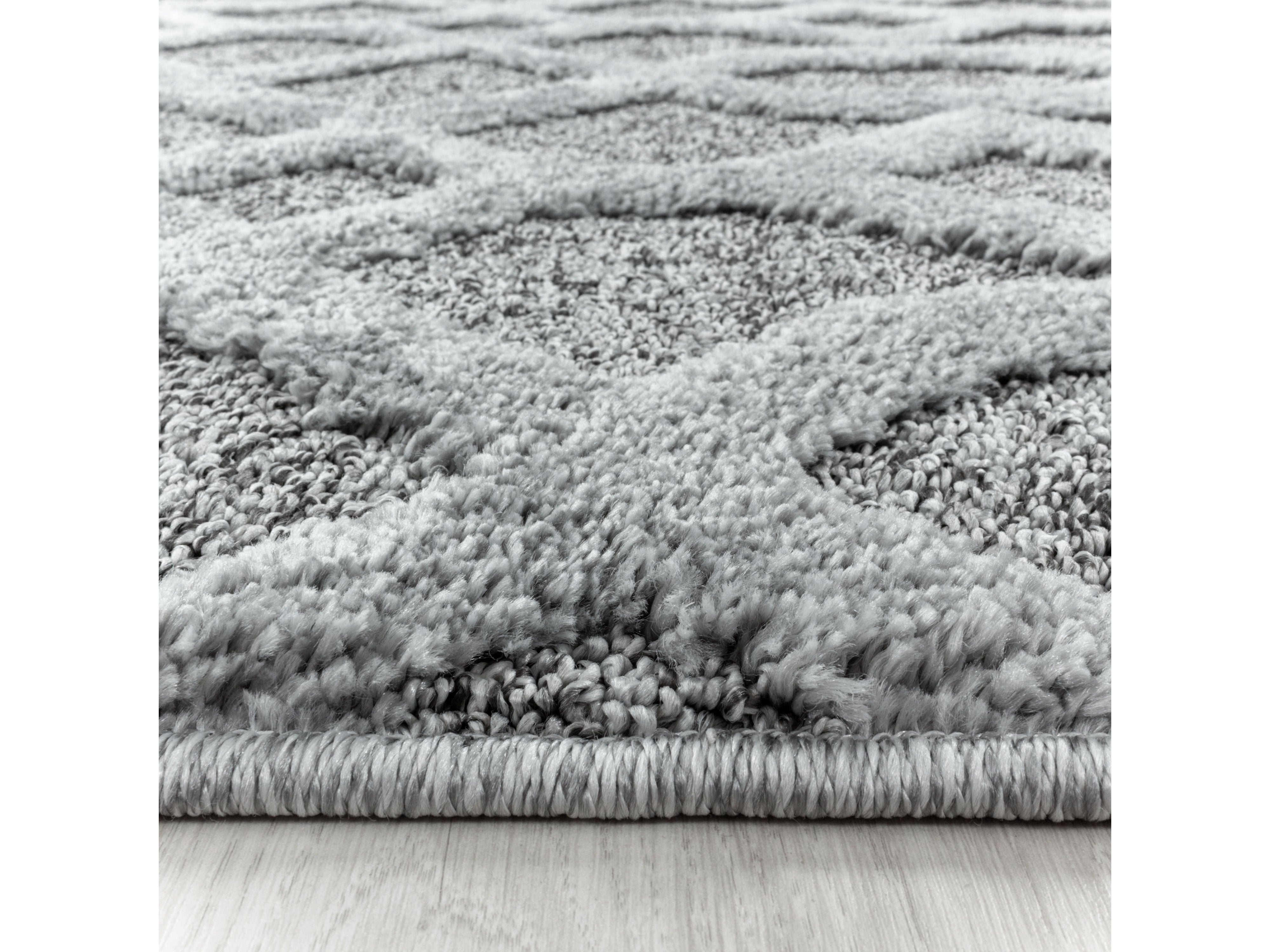 Kurzflor Design Teppich MIA Looped Flor 3-D Gitter Muster Abstrakt