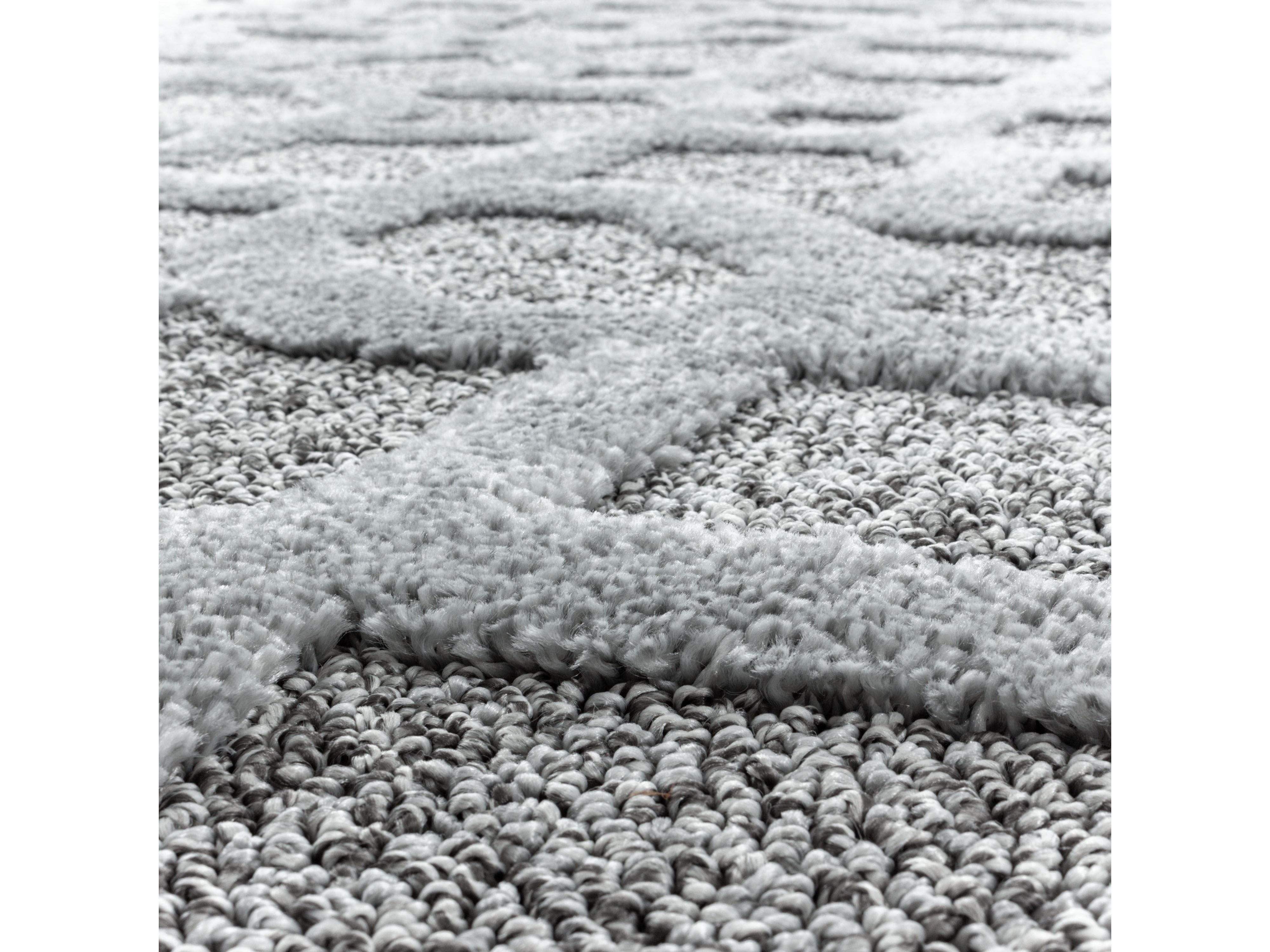 Kurzflor Design Teppich MIA Looped Flor 3-D Gitter Muster Abstrakt