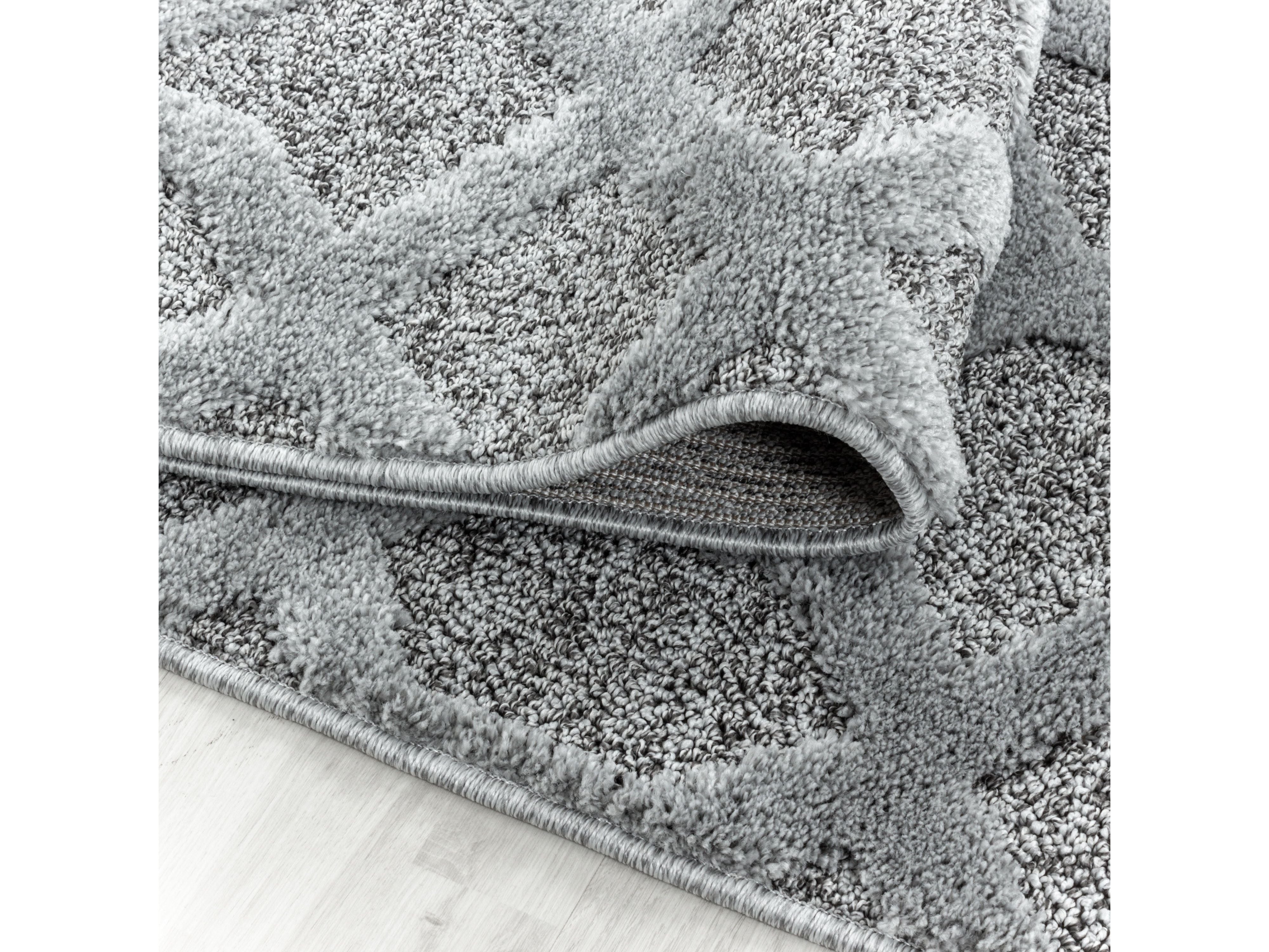 Kurzflor Design Teppich MIA Looped Flor 3-D Gitter Muster Abstrakt