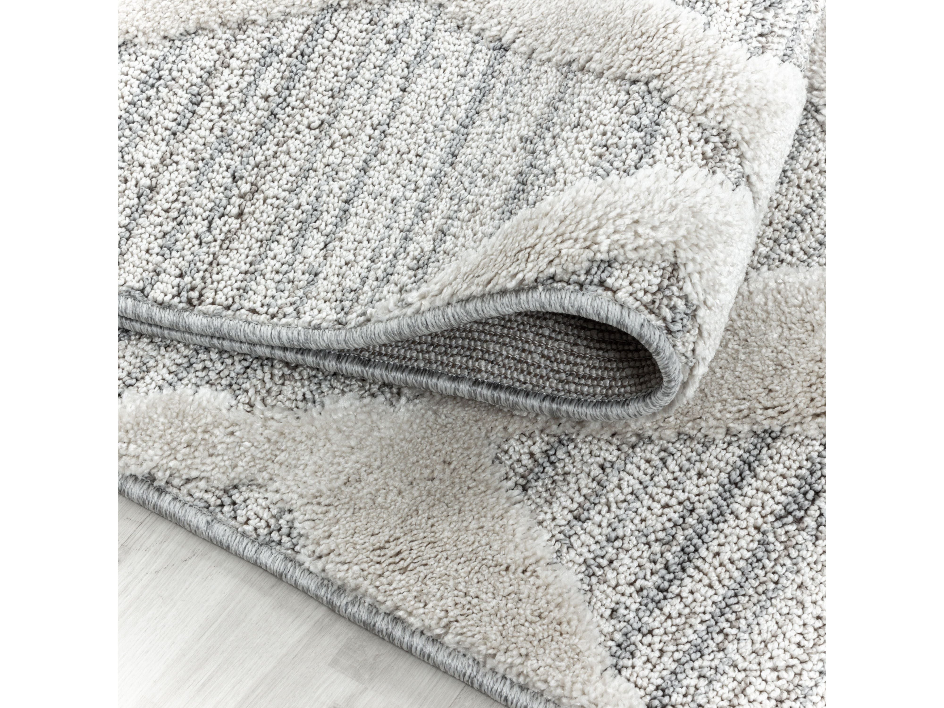 Kurzflor Design Teppich MIA Looped Flor 3-D Rauten Gitter Muster Abstrakt