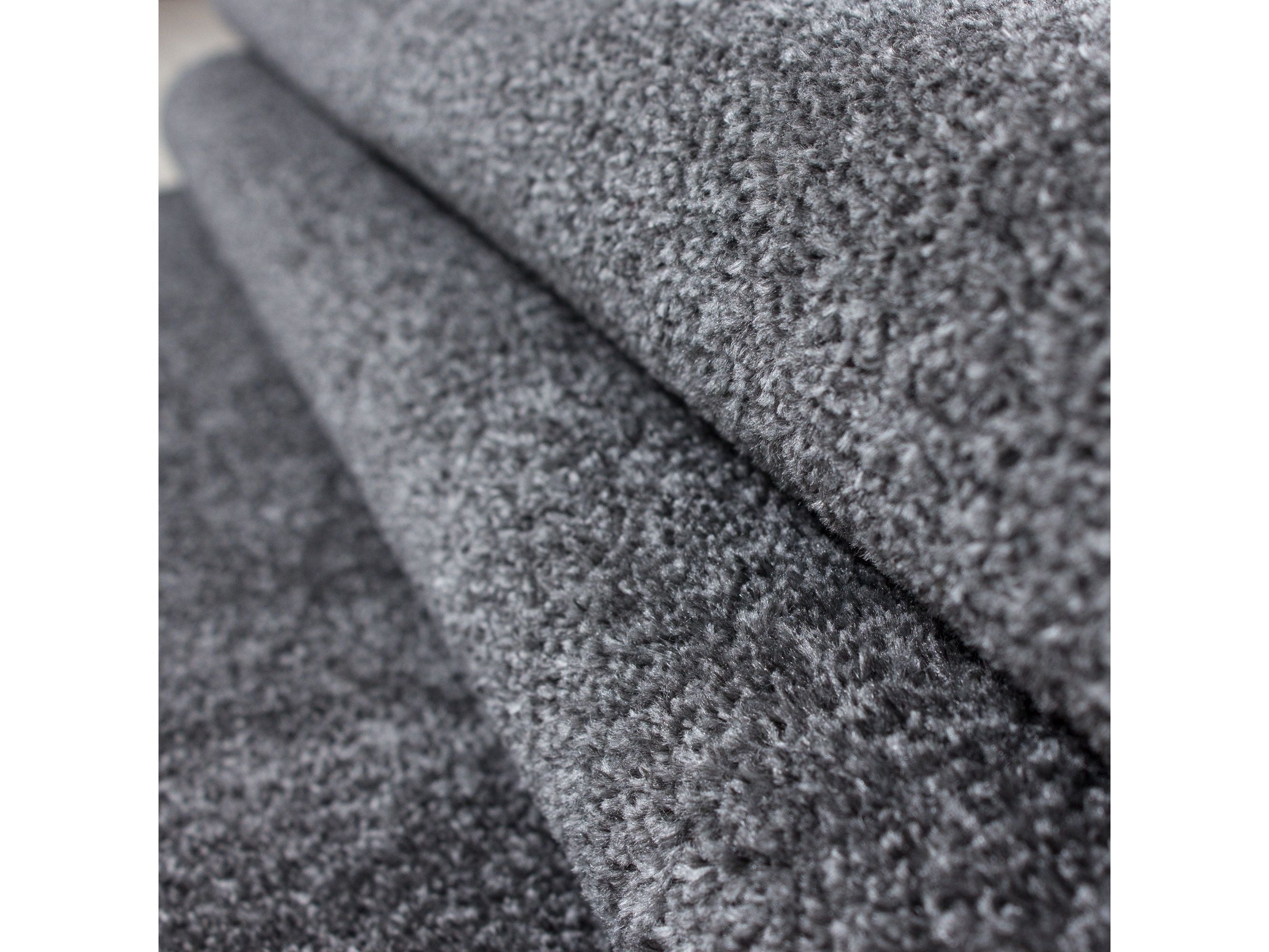 Teppich Kurzflor Modern Wohnzimmer Einfarbig Meliert Uni günstig Grau