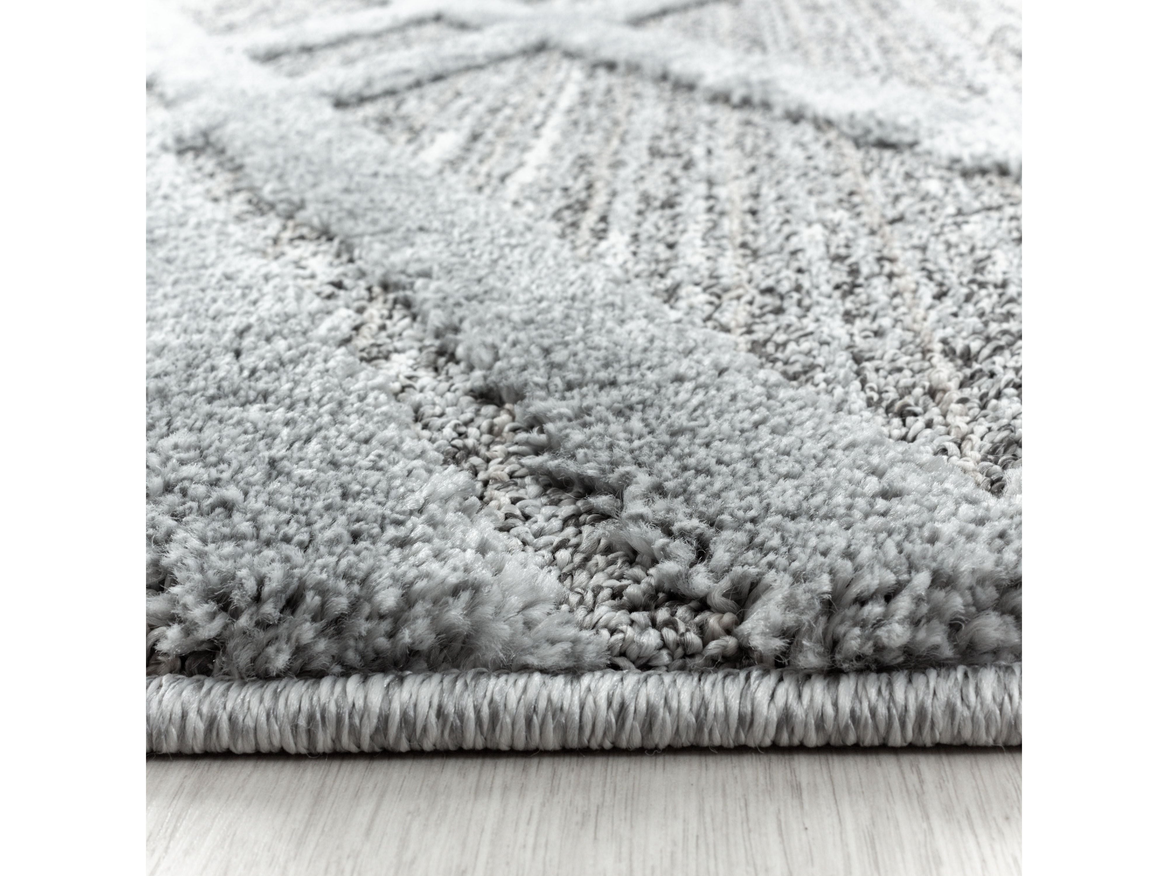 Kurzflor Design Teppich MIA Looped Flor 3-D Linien Gitter Muster