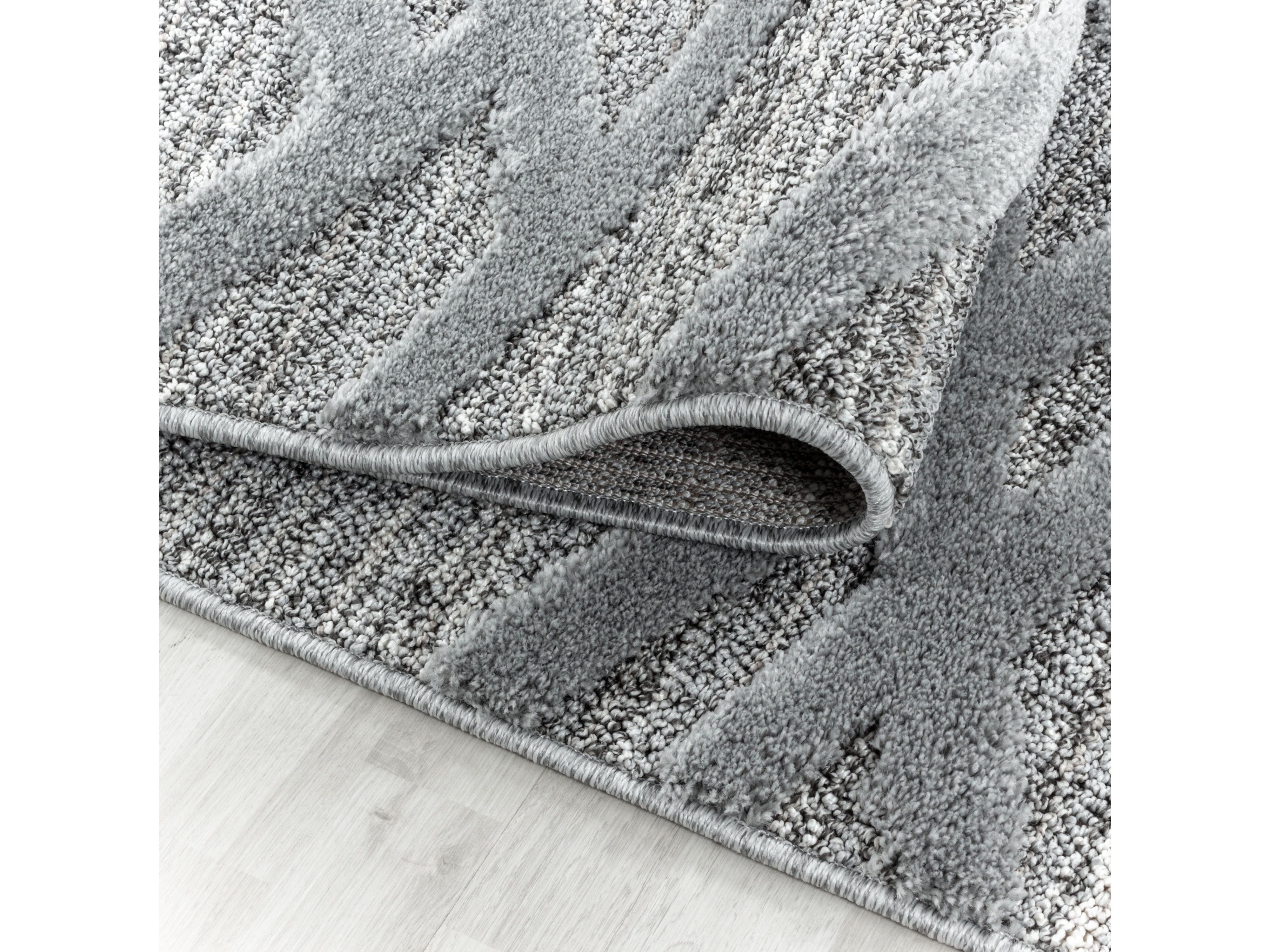 Kurzflor Design Teppich MIA Looped Flor 3-D Linien Gitter Muster