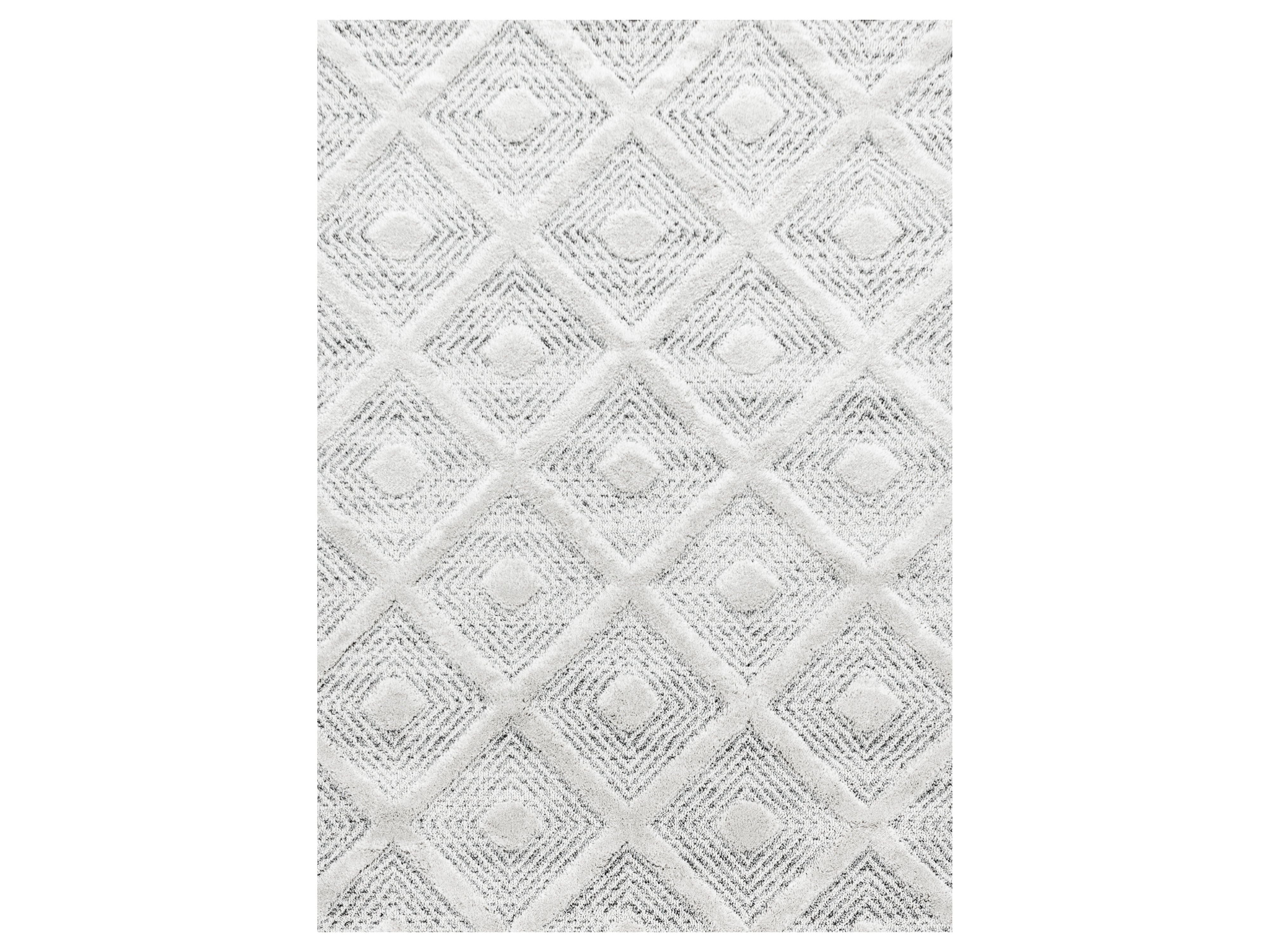 Kurzflor Design Teppich MIA Looped Flor 3-D Rauten Viereck Gitter Muster