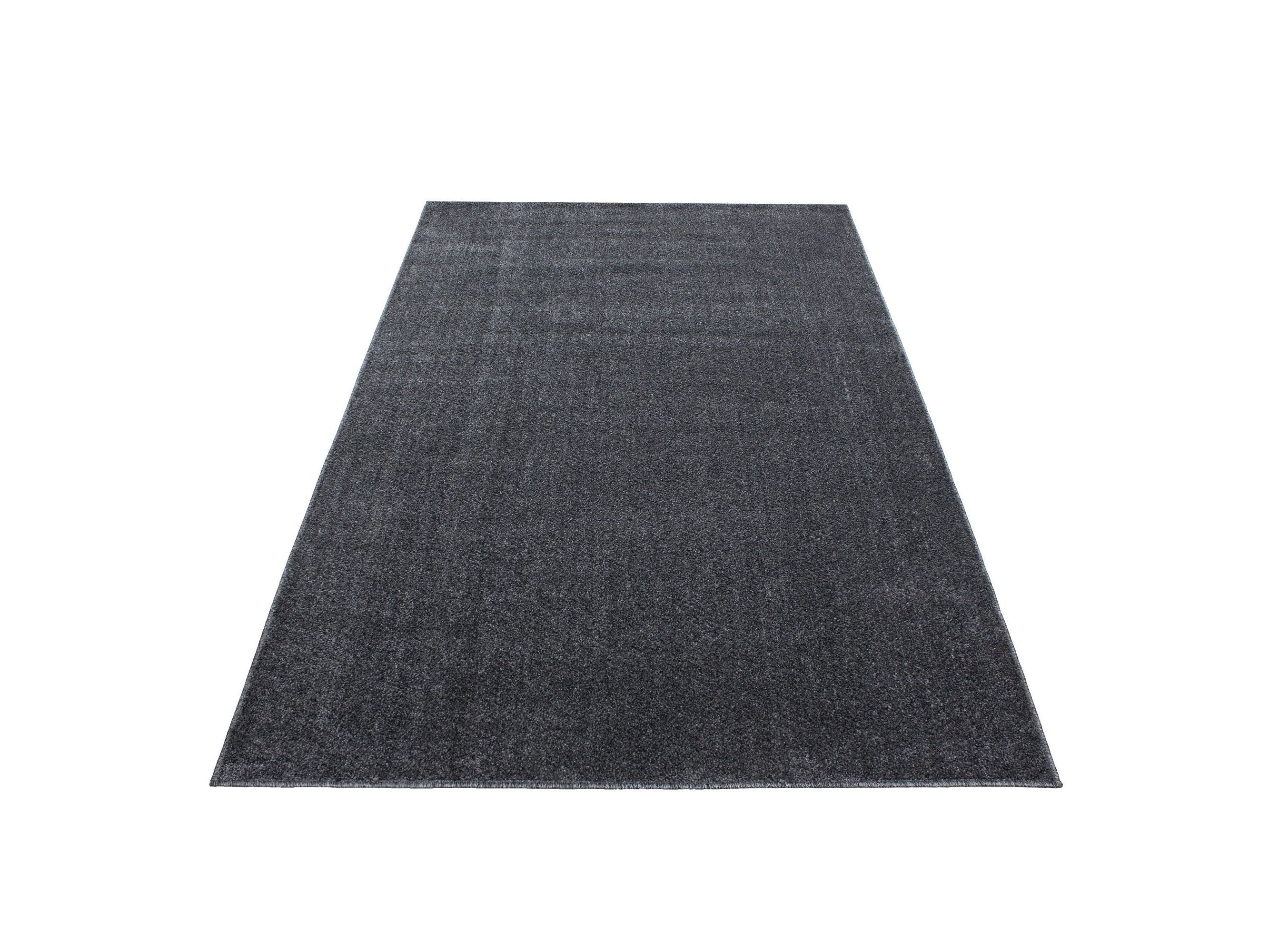 Teppich Kurzflor Modern Wohnzimmer Einfarbig Meliert Uni günstig Grau