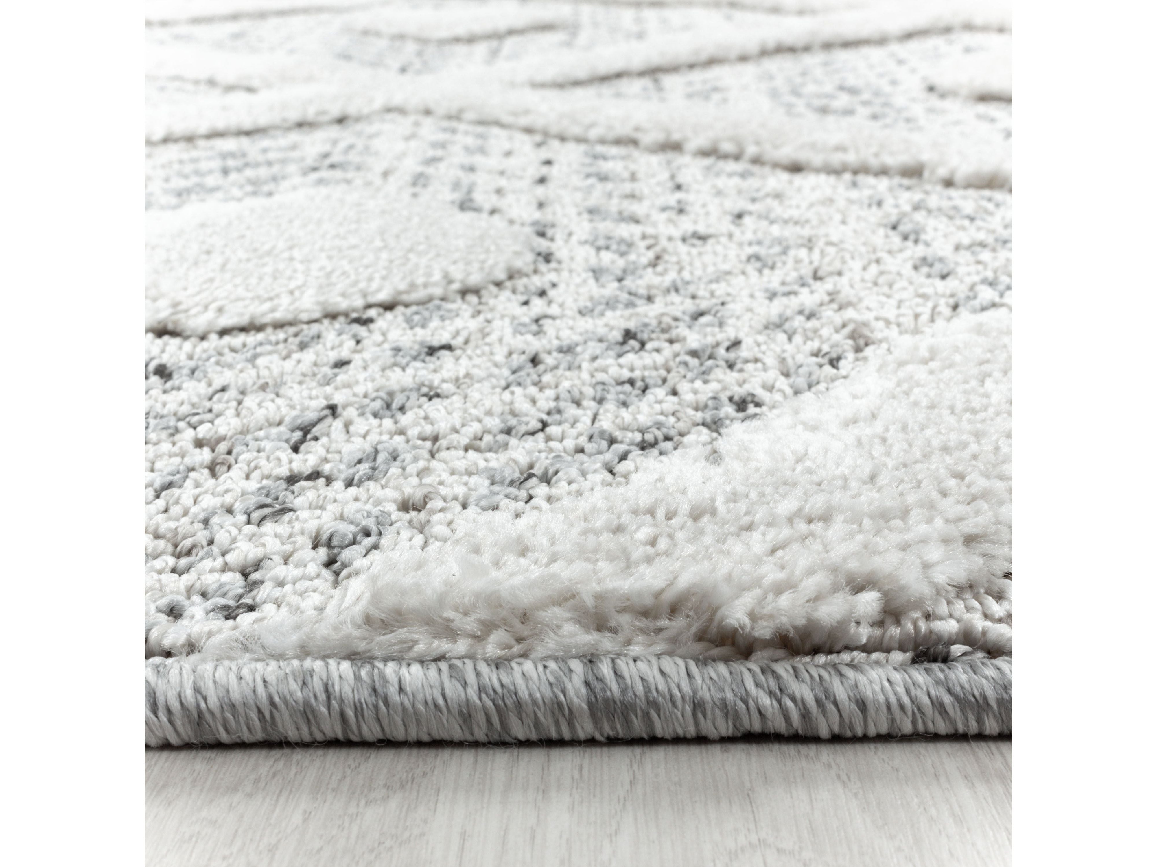 Kurzflor Design Teppich MIA Looped Flor 3-D Rauten Viereck Gitter Muster