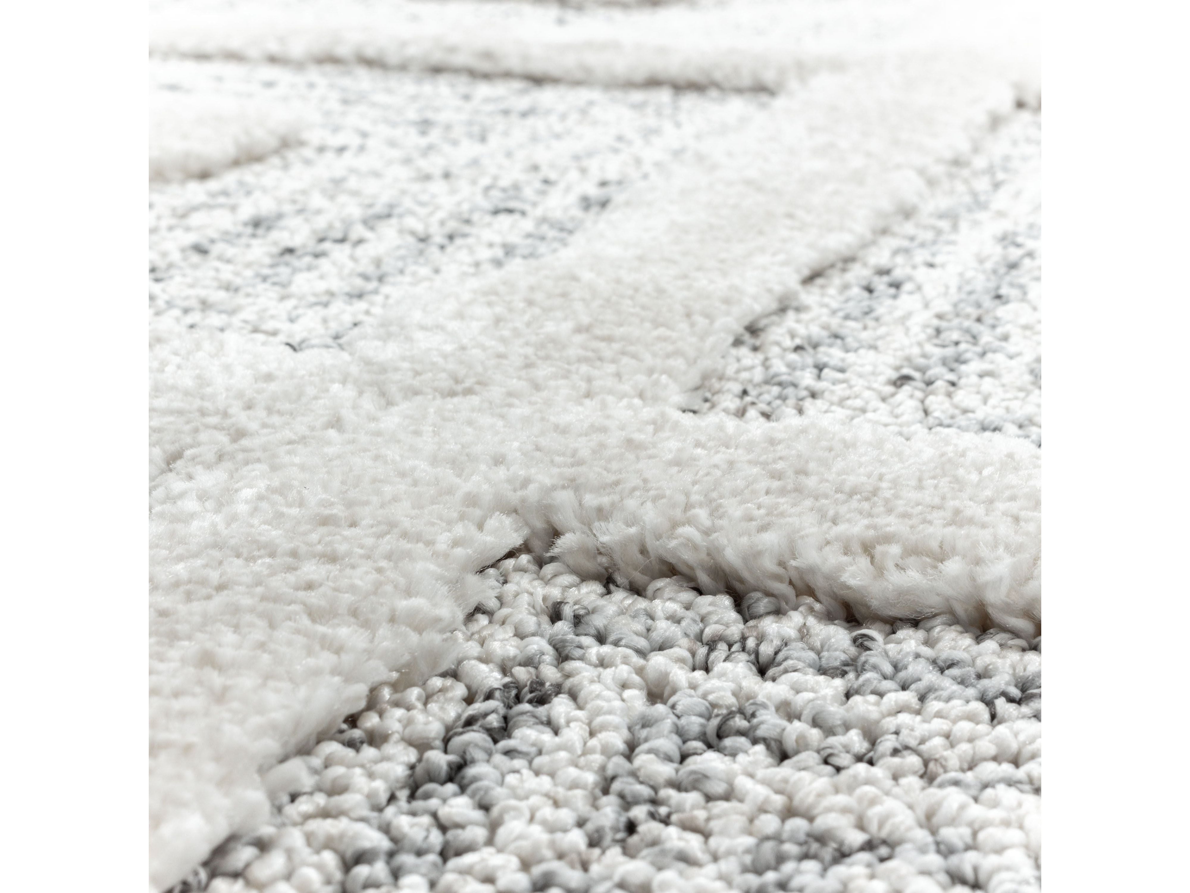 Kurzflor Design Teppich MIA Looped Flor 3-D Rauten Viereck Gitter Muster