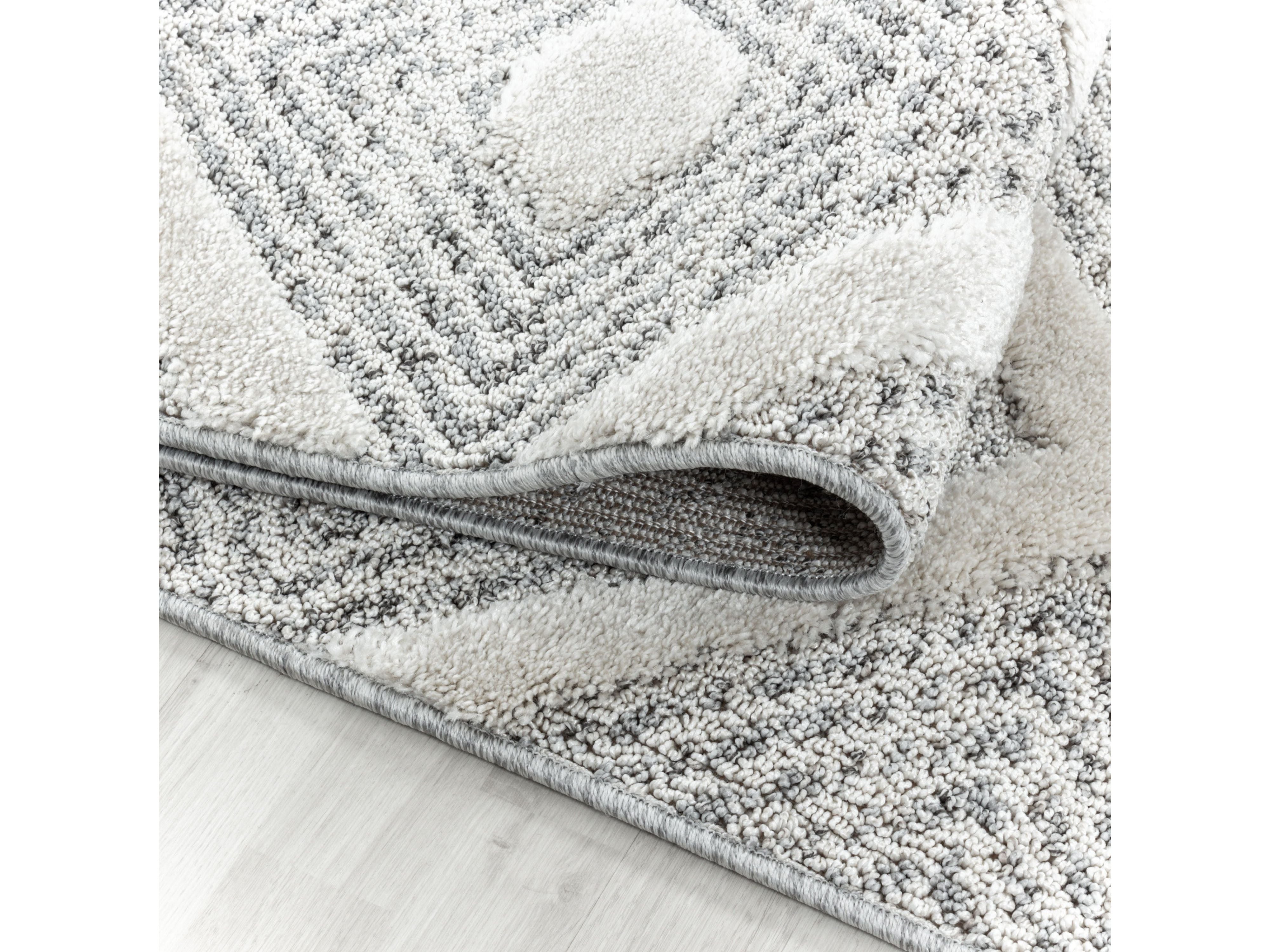 Kurzflor Design Teppich MIA Looped Flor 3-D Rauten Viereck Gitter Muster