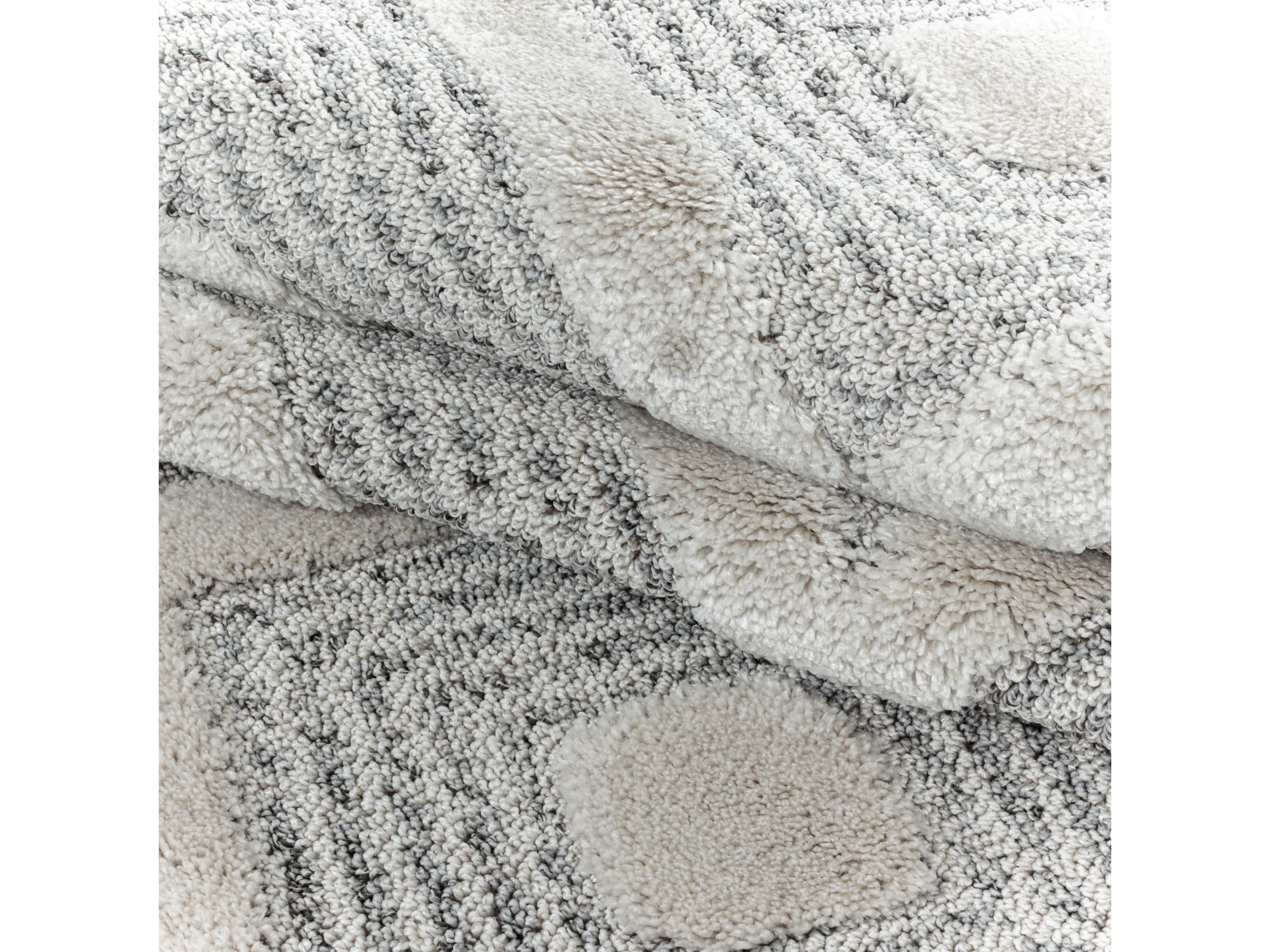 Kurzflor Design Teppich MIA Looped Flor 3-D Rauten Viereck Gitter Muster