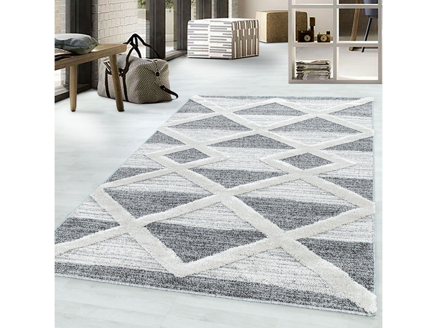Kurzflor Design Teppich MIA Looped Flor 3-D Kreuz Muster