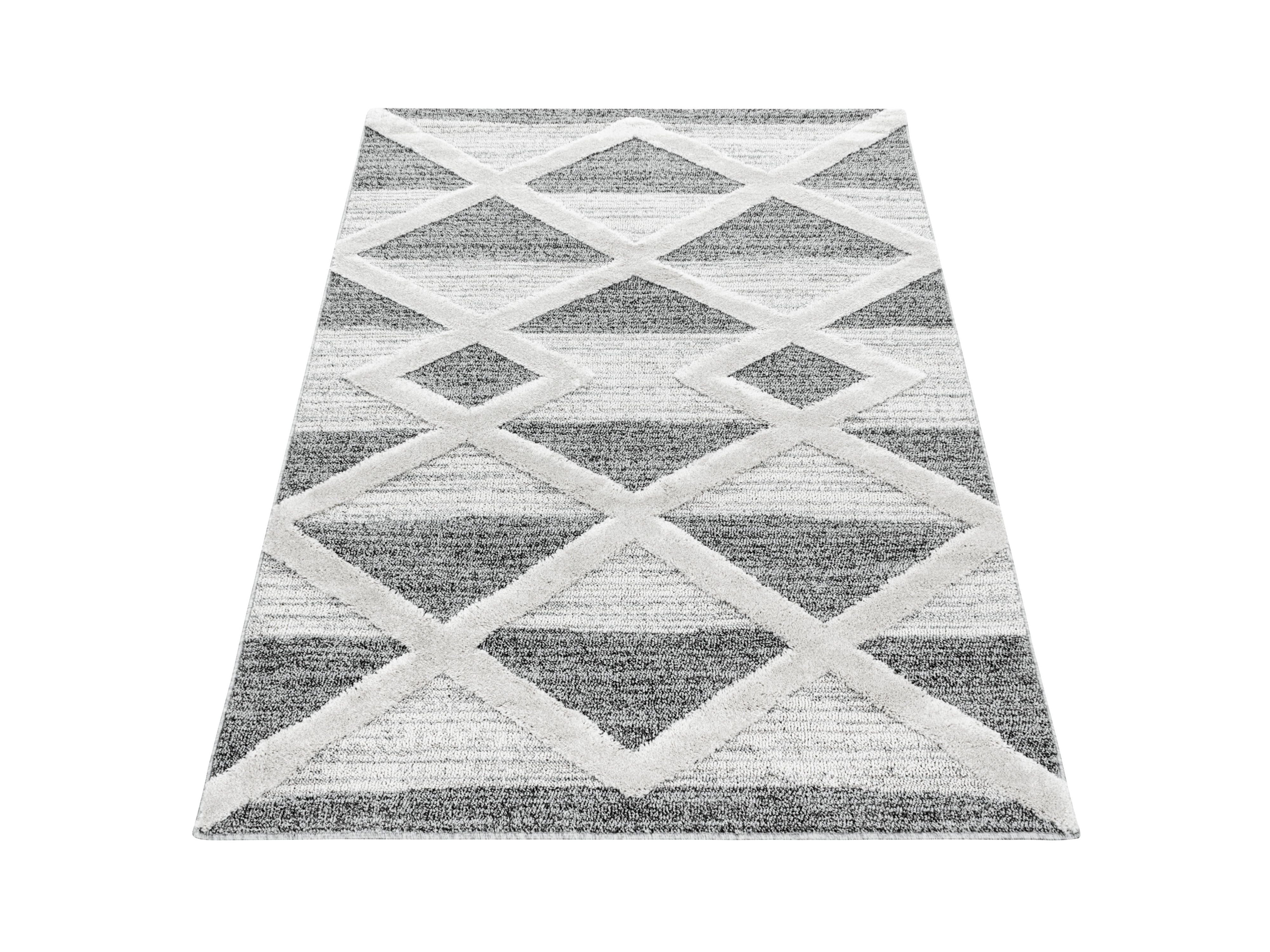 Kurzflor Design Teppich MIA Looped Flor 3-D Kreuz Muster