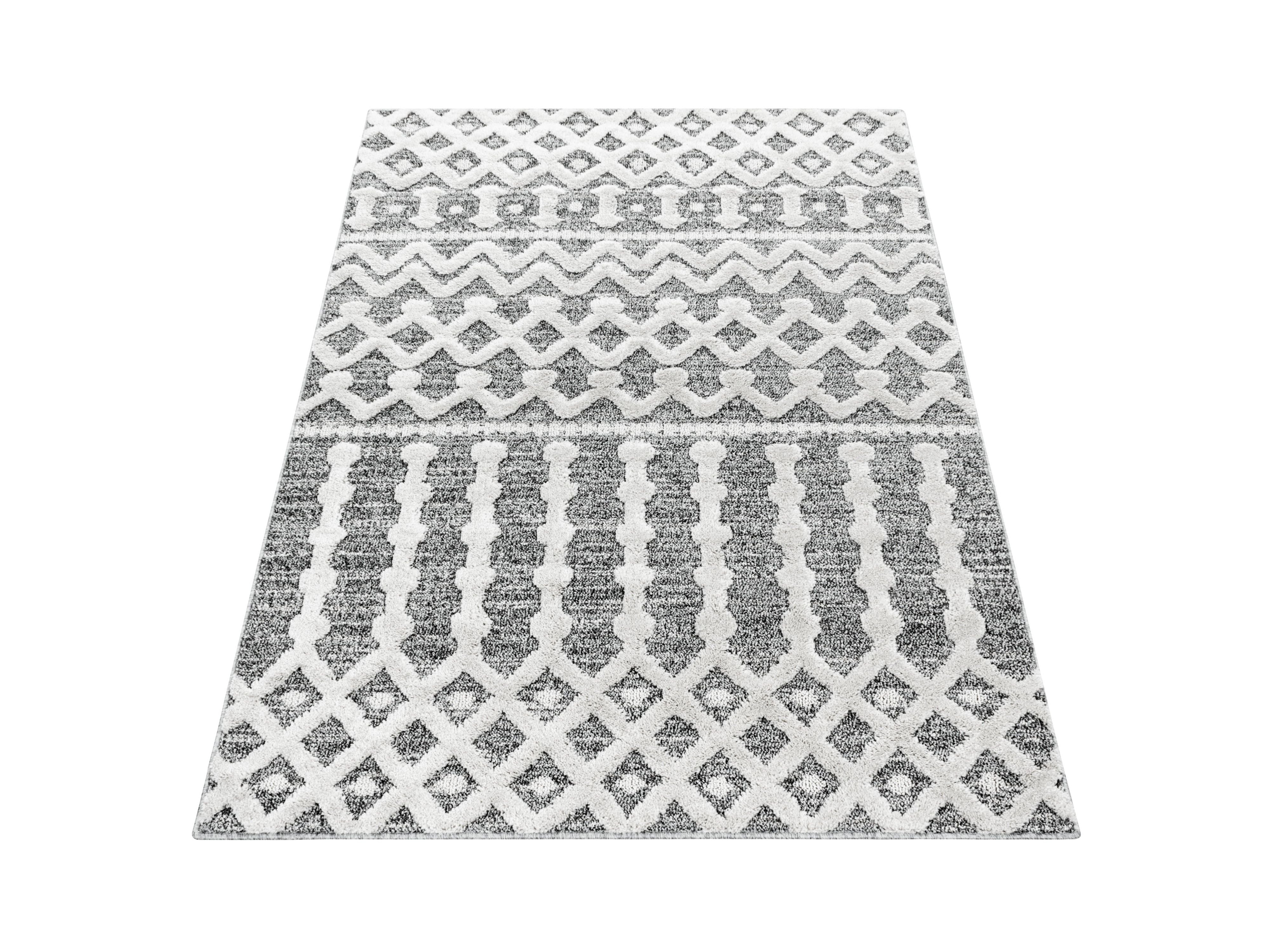 Kurzflor Design Teppich MIA Looped Flor Inka Linien Muster