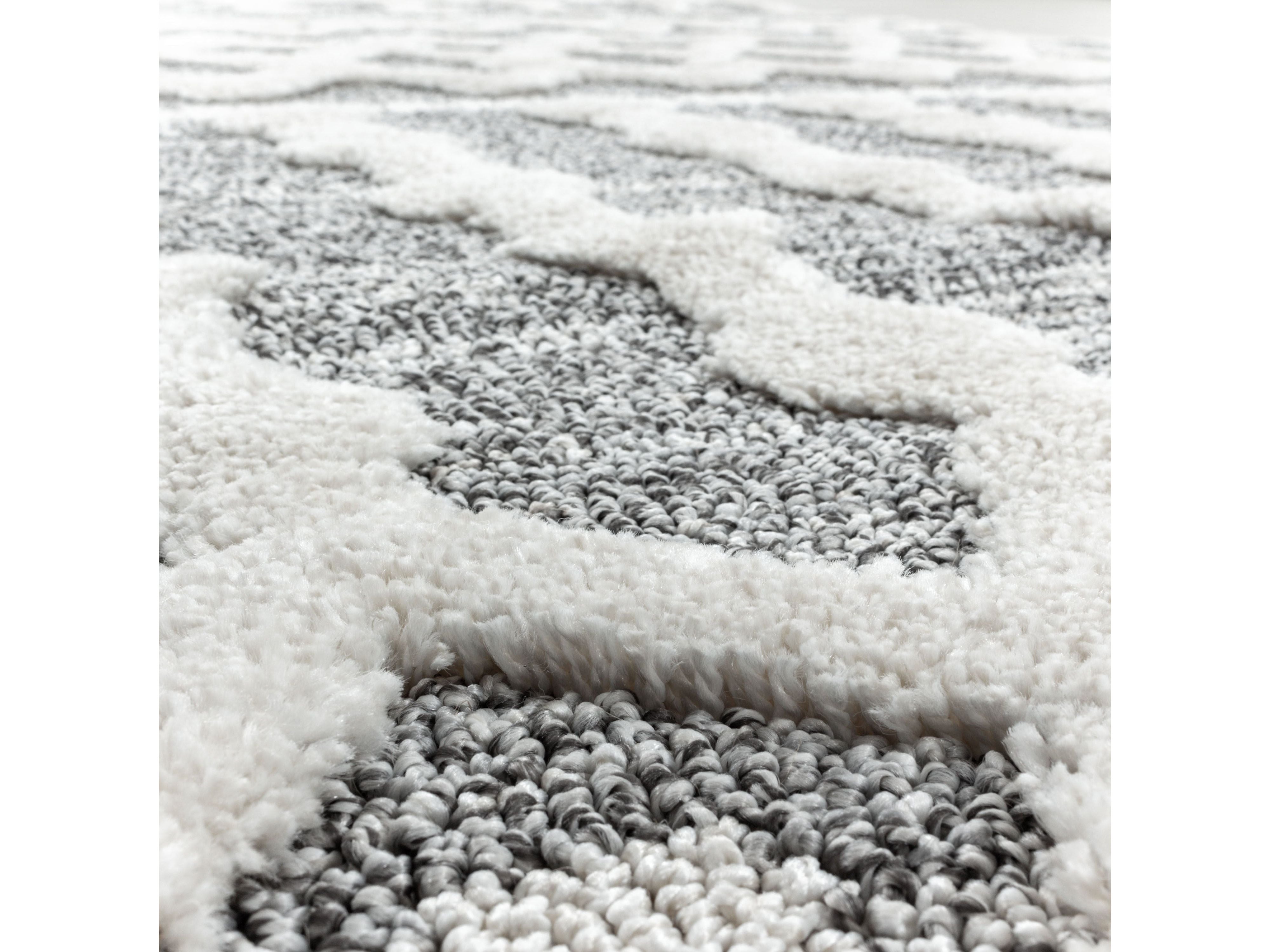 Kurzflor Design Teppich MIA Looped Flor Inka Linien Muster