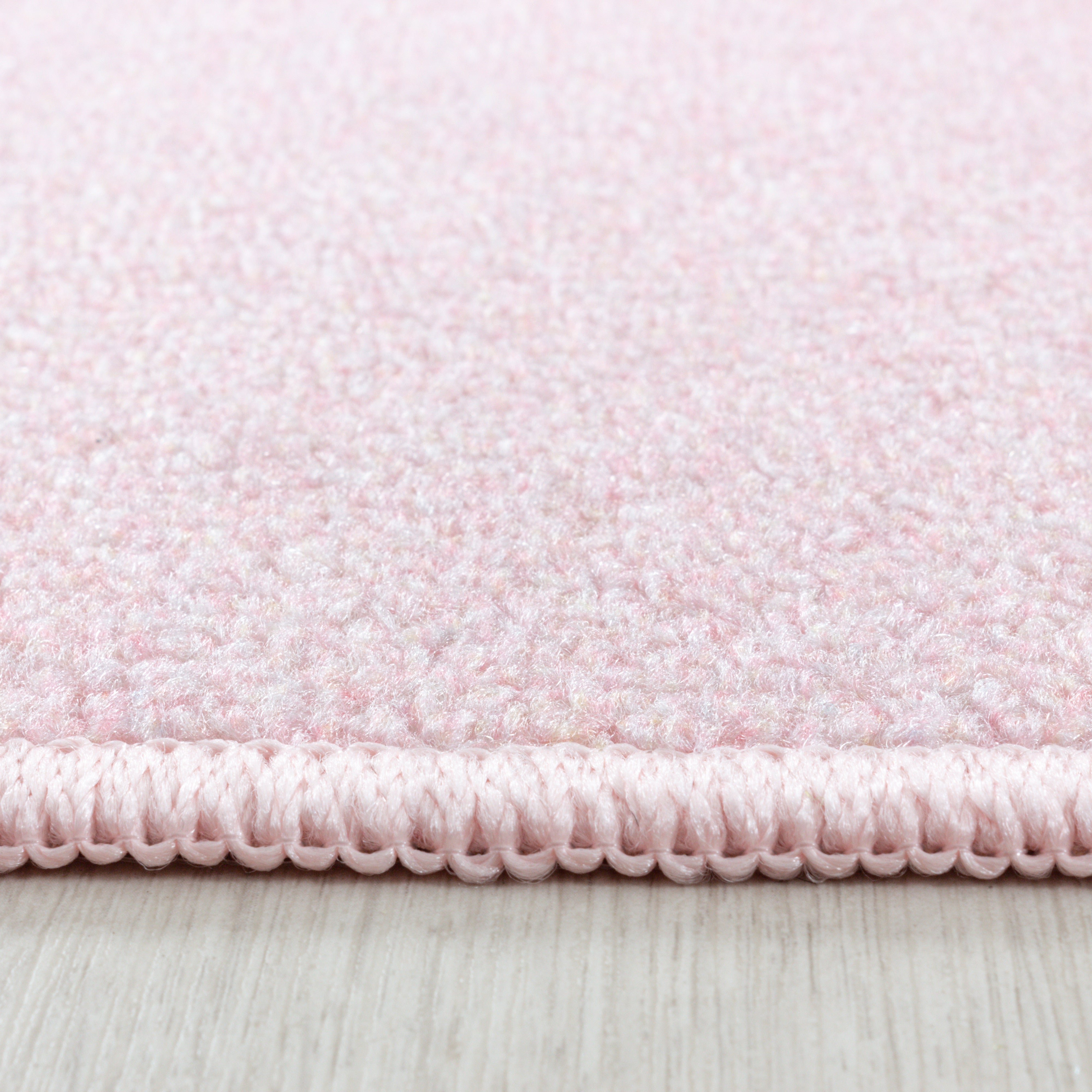 Kurzflor Kinderteppich Spielteppich Kinderzimmer Teppich Motiv Baby Stern pink