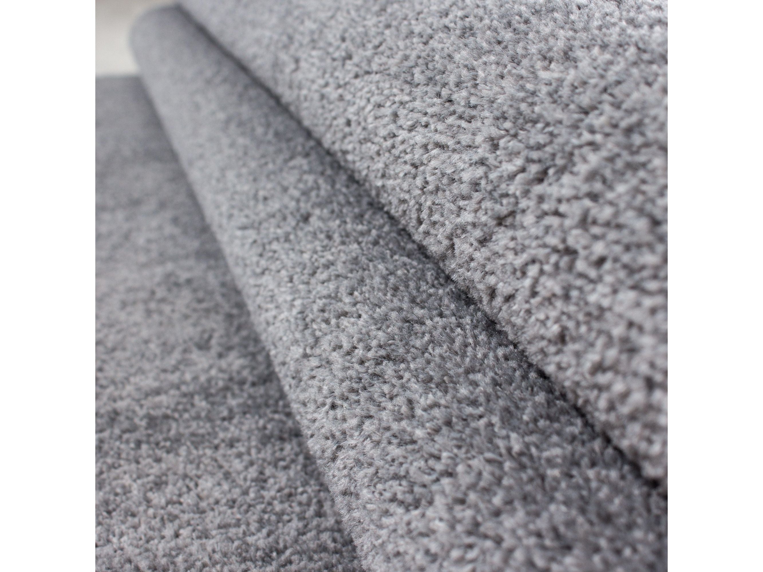 Teppich Kurzflor Modern Wohnzimmer Einfarbig Meliert Uni günstig Hellgrau