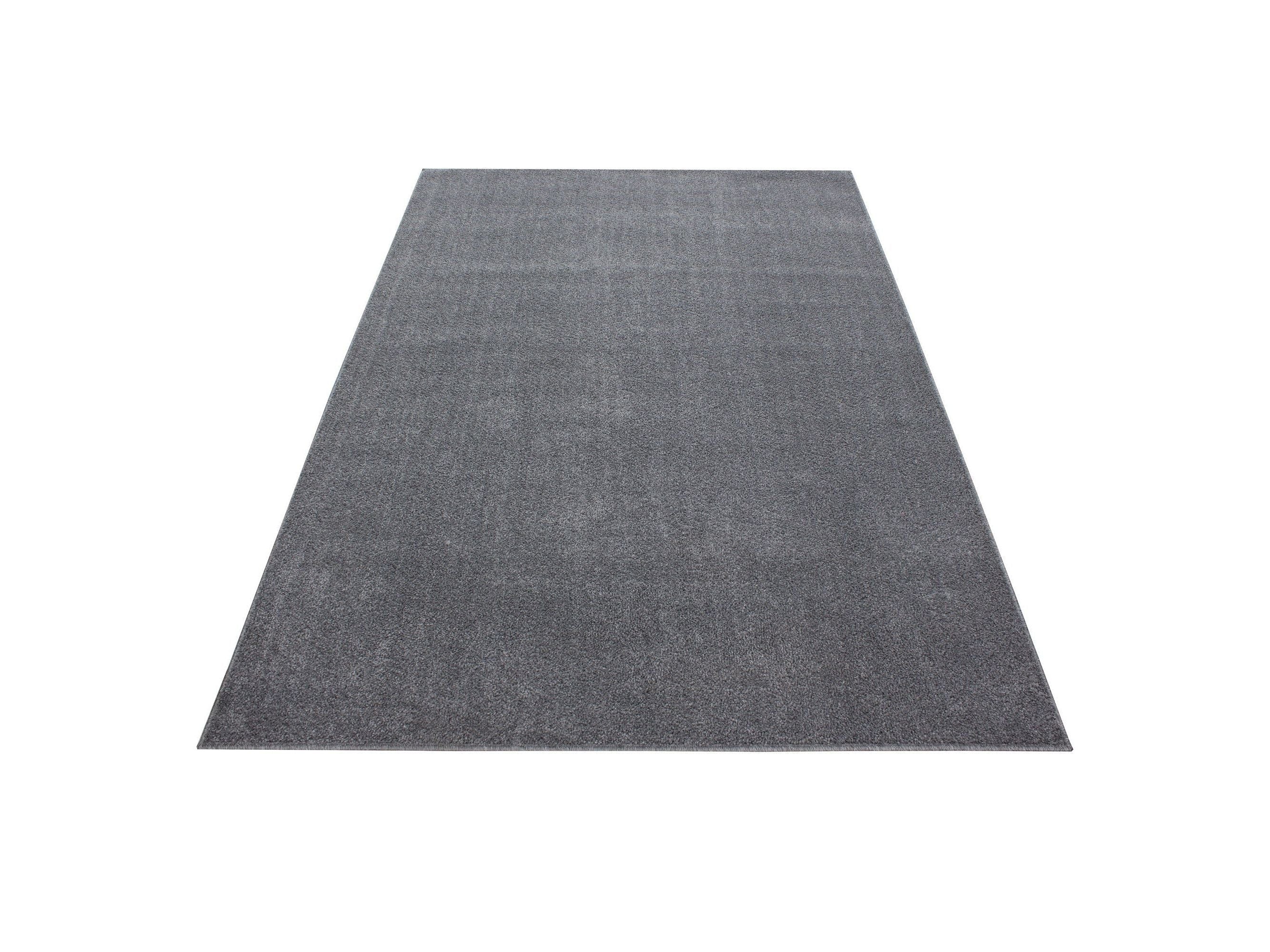 Teppich Kurzflor Modern Wohnzimmer Einfarbig Meliert Uni günstig Hellgrau