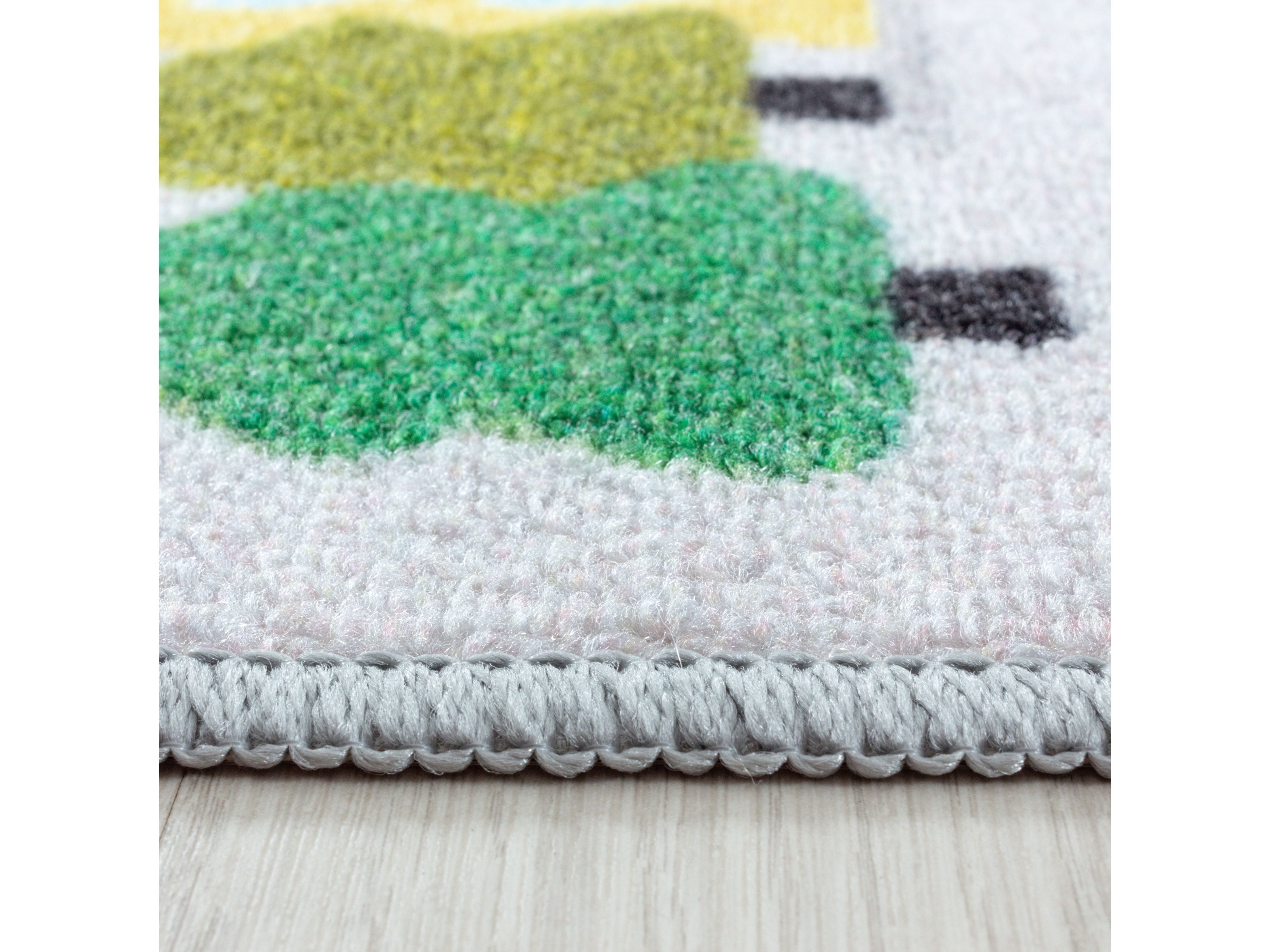 Kurzflor Kinderteppich Spielteppich Kinderzimmer Teppich Straße Verkehr Grau