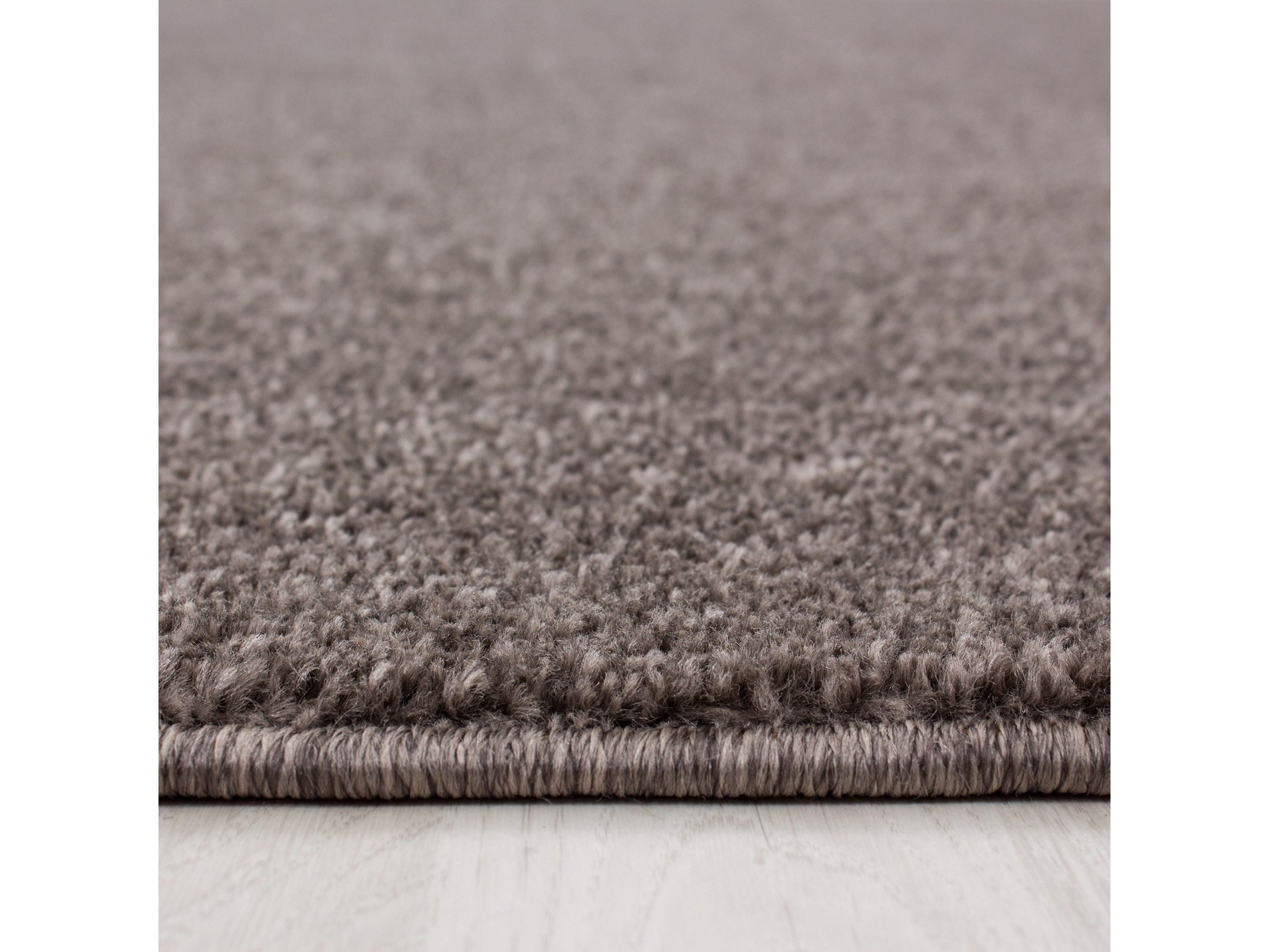 Teppich Kurzflor Modern Wohnzimmer Einfarbig Meliert Uni günstig Mocca