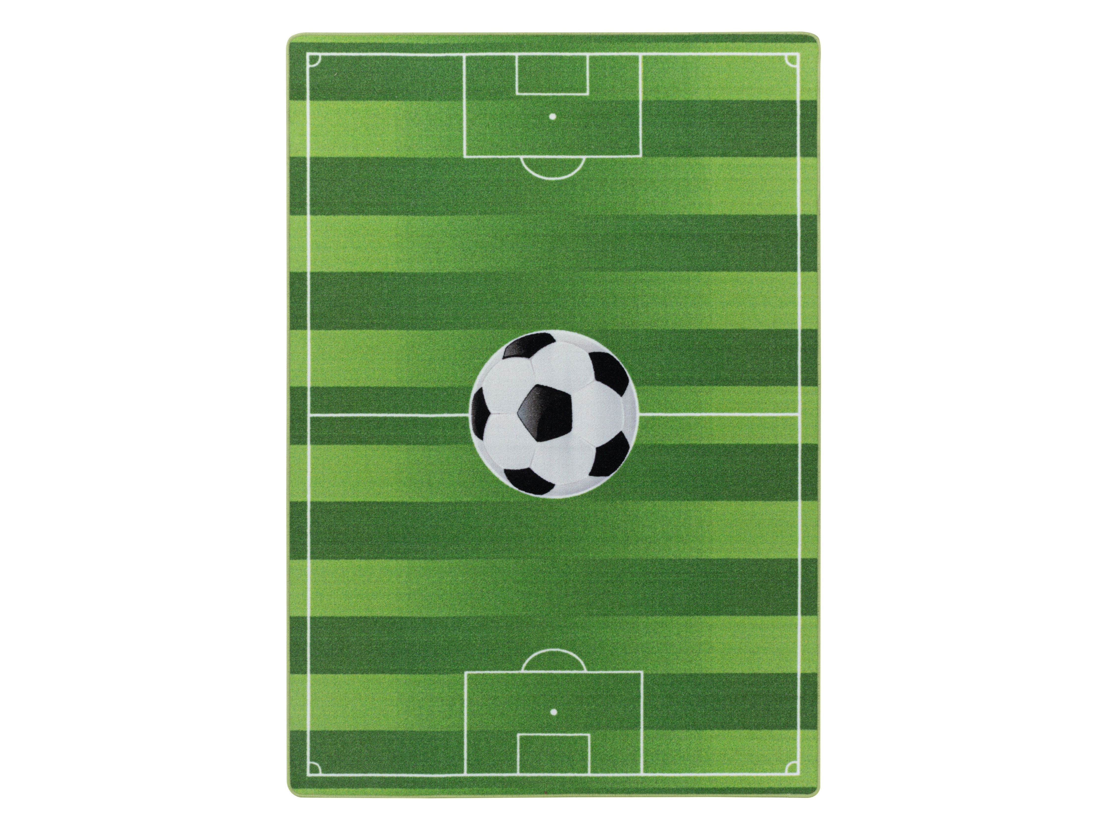Kurzflor Kinderteppich Spielteppich Kinderzimmer Teppich Fussball Stadion Grün