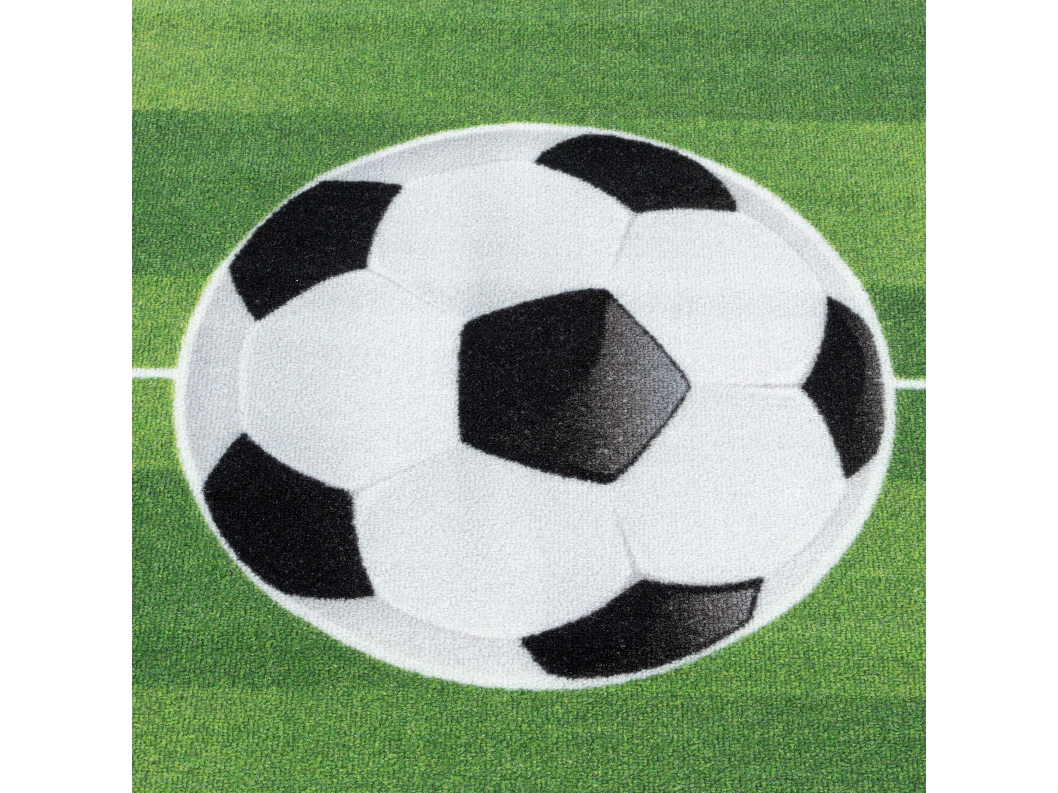 Kurzflor Kinderteppich Spielteppich Kinderzimmer Teppich Fussball Stadion Grün