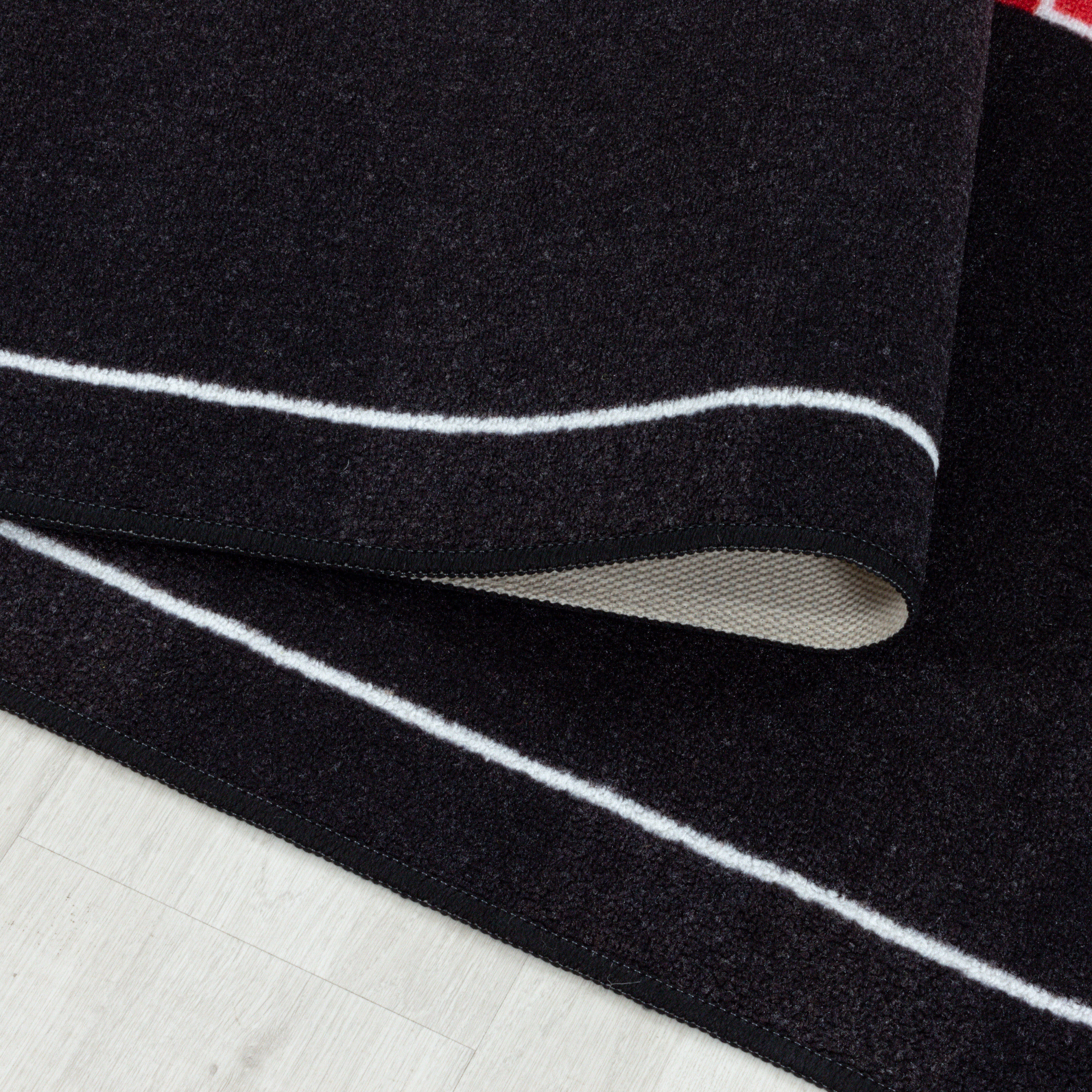 Kurzflor Kinderteppich Spielteppich Teppich Fussball Deutschland Rot