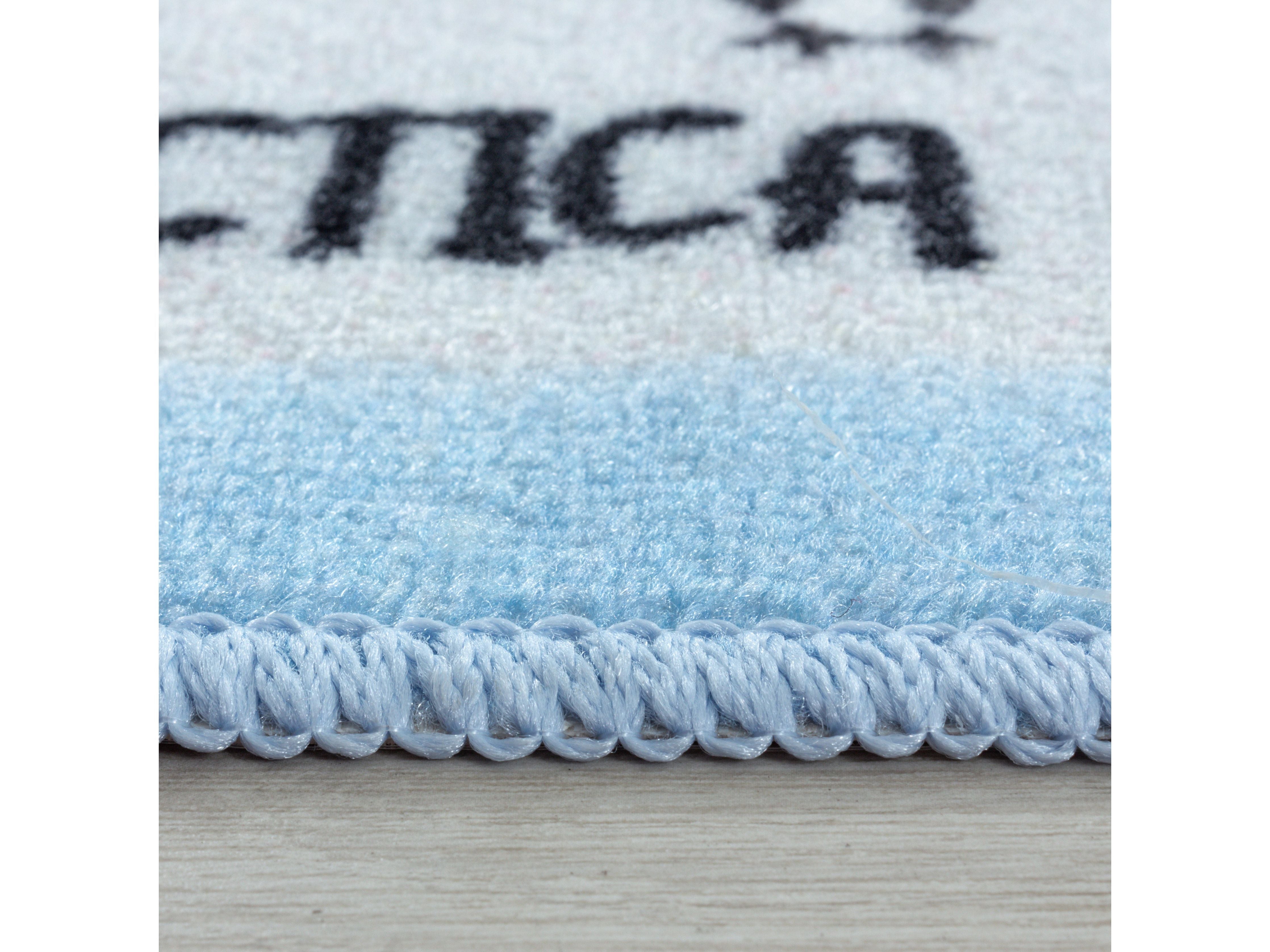 Kurzflor Teppich Kinderteppich Kinderzimmer Spielteppich Weltkarte Tiere Weiss