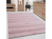 Teppich Modern Kurzflor Wohnzimmer Teppiche Einfarbig Uni Pink Meliert