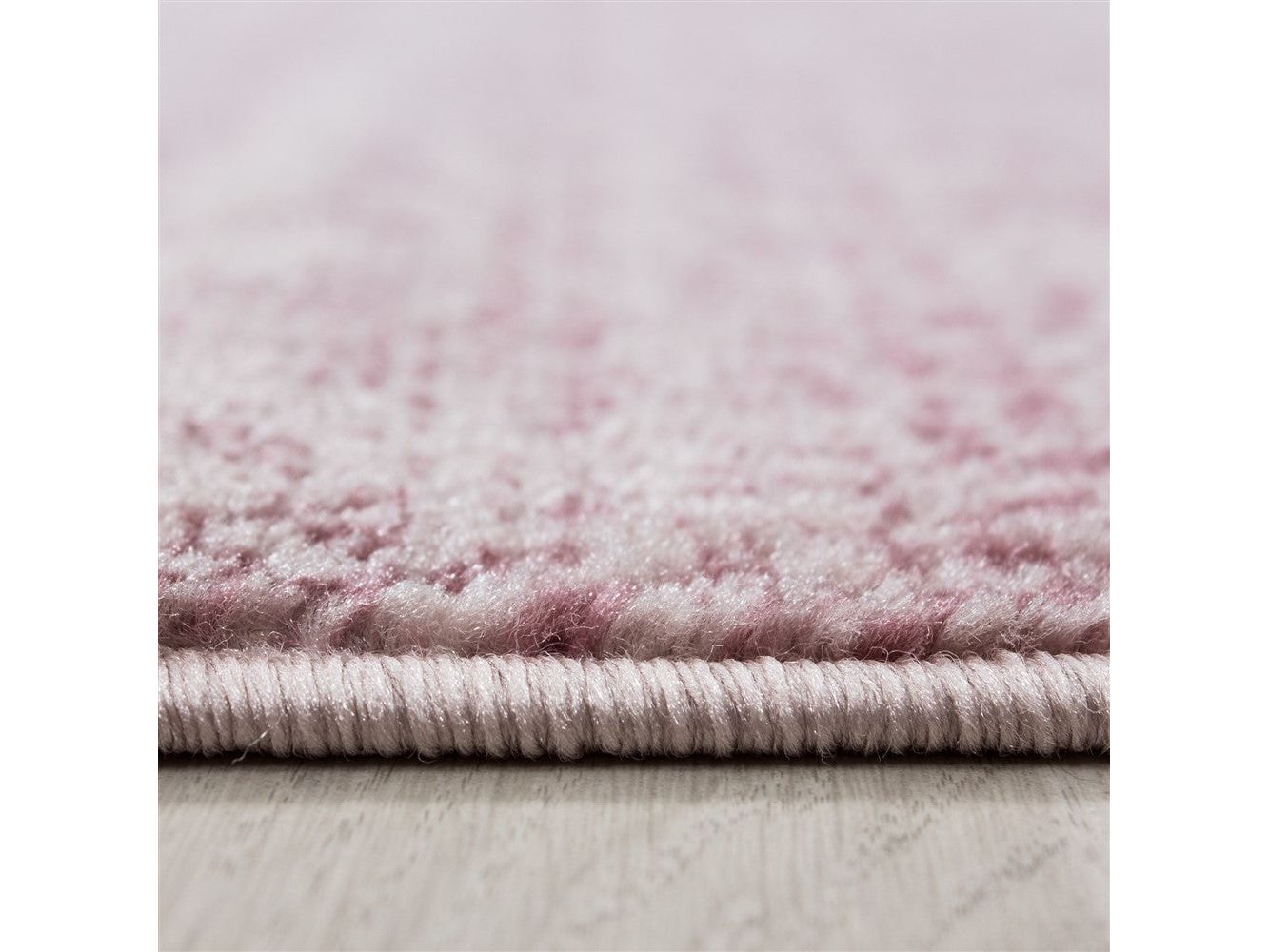 Teppich Modern Kurzflor Wohnzimmer Teppiche Einfarbig Uni Pink Meliert