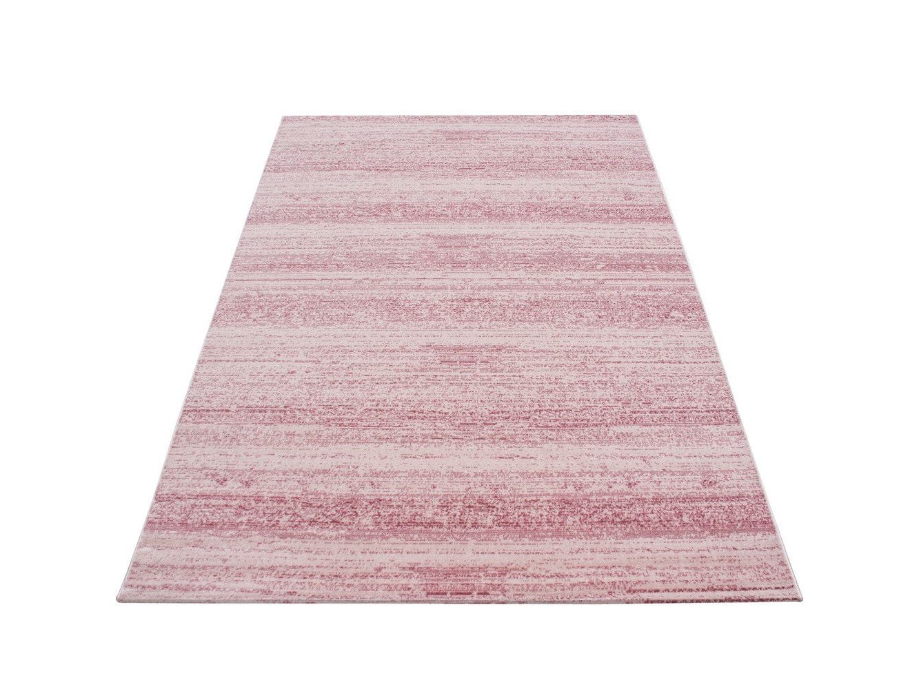 Teppich Modern Kurzflor Wohnzimmer Teppiche Einfarbig Uni Pink Meliert