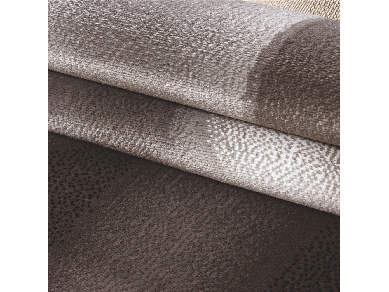 Teppich Moderner Wohnzimmer abstrakt schatten Wellen Optik Kurzflor Braun Beige