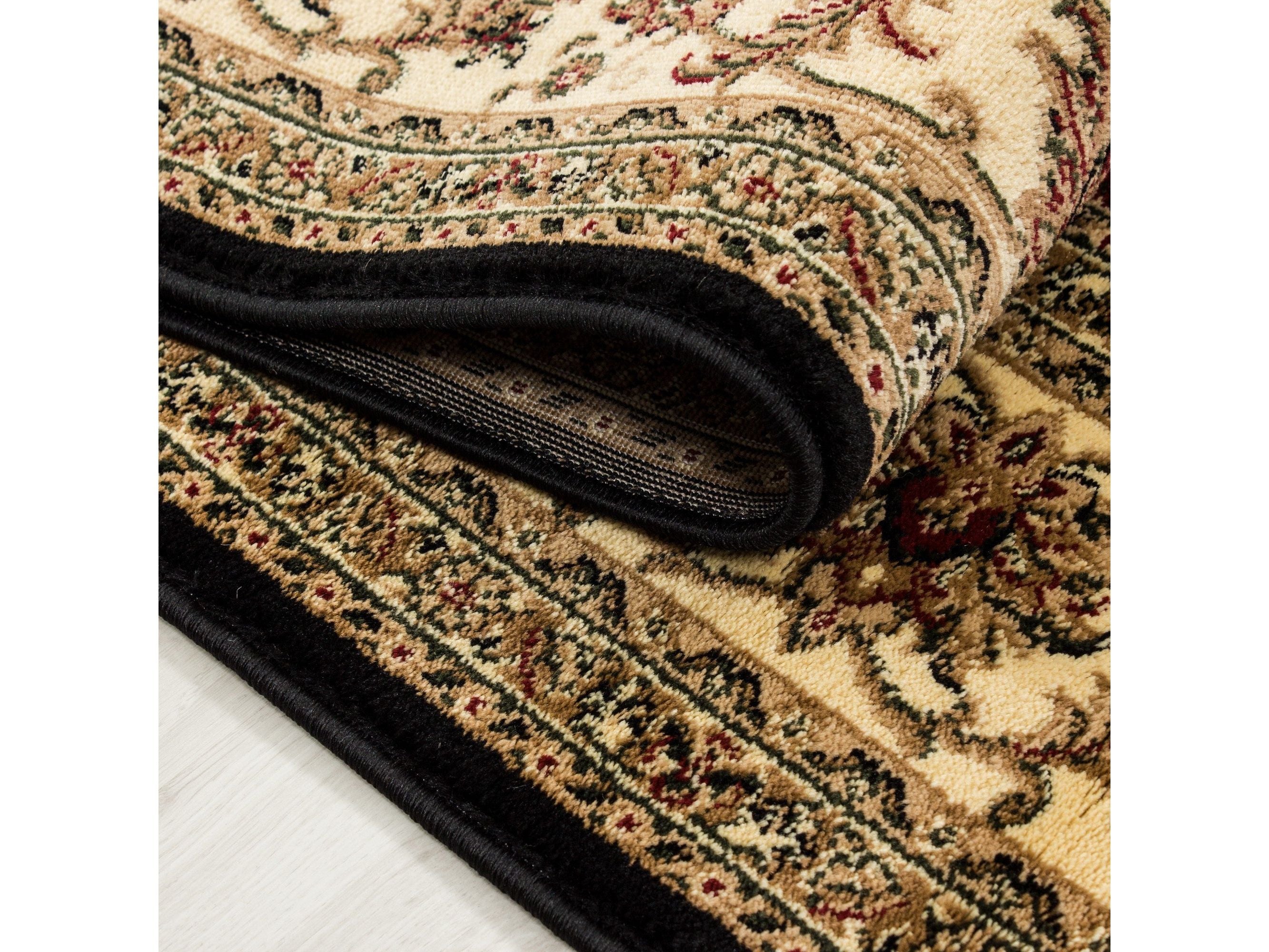 Orientteppich Klassischer Orientalisch Traditional Webteppich Schwarz Beige