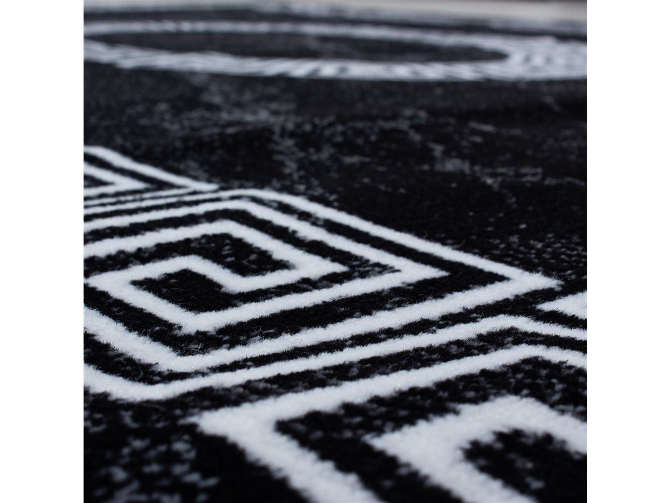 Halı modern tasarımcı bordür süsü mermer görünümlü siyah beyaz